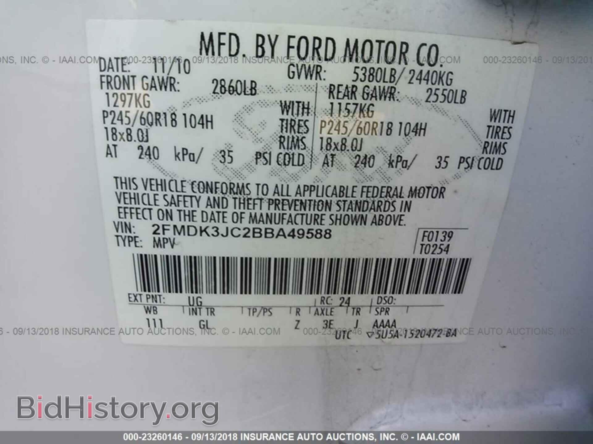 2011 Ford Edge - VIN: 2FMDK3JC2BBA49588 - Photo 9