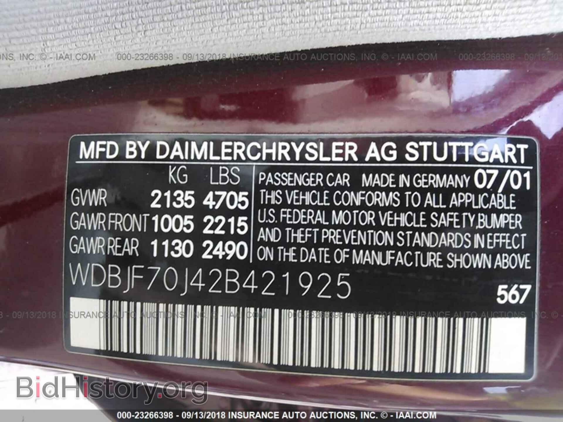 2002 MERCEDES-BENZ E - VIN: WDBJF70J42B421925 - Photo 9