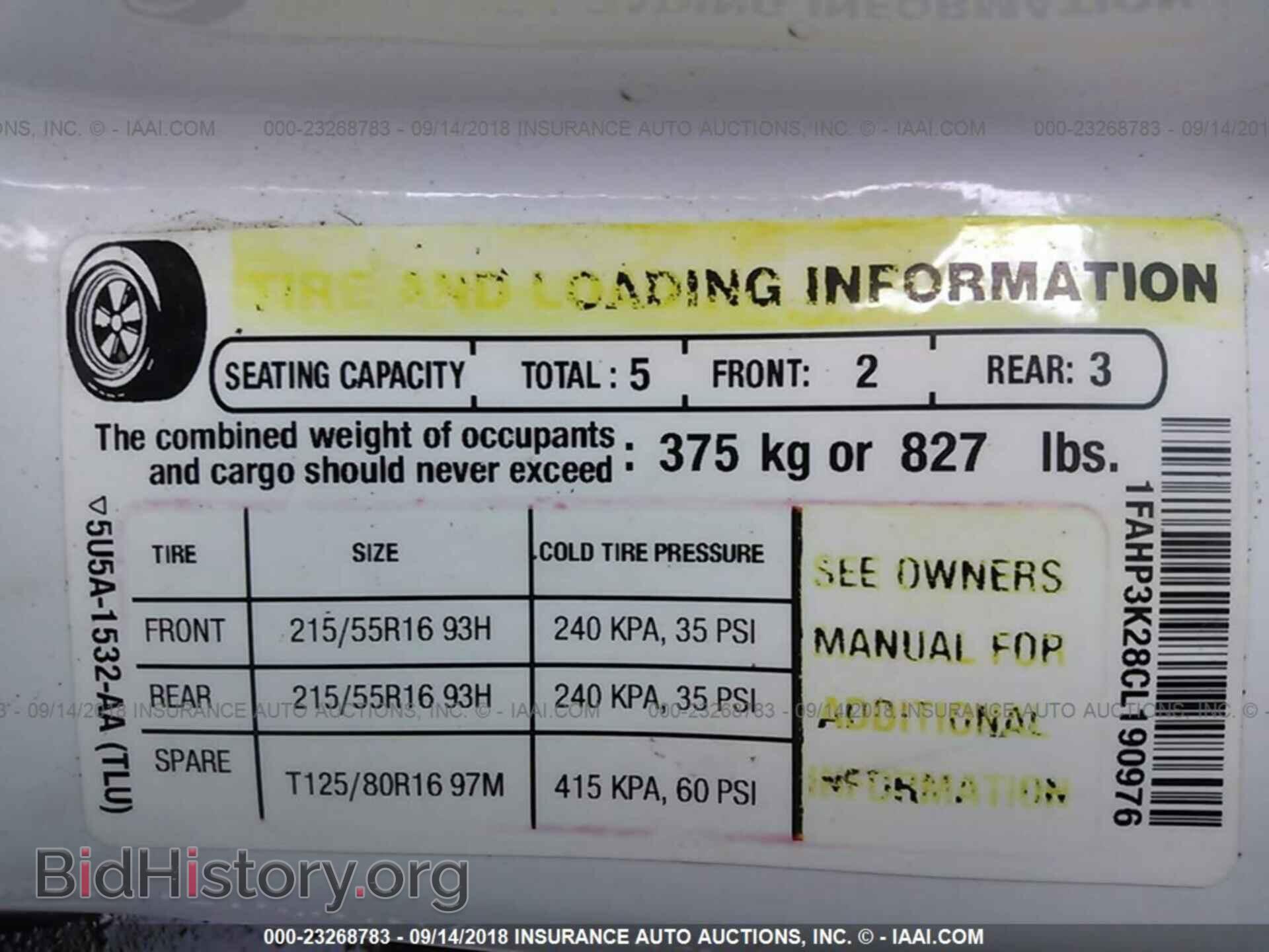 2012 FORD FOCUS - VIN: 1FAHP3K28CL190976 - Photo 9