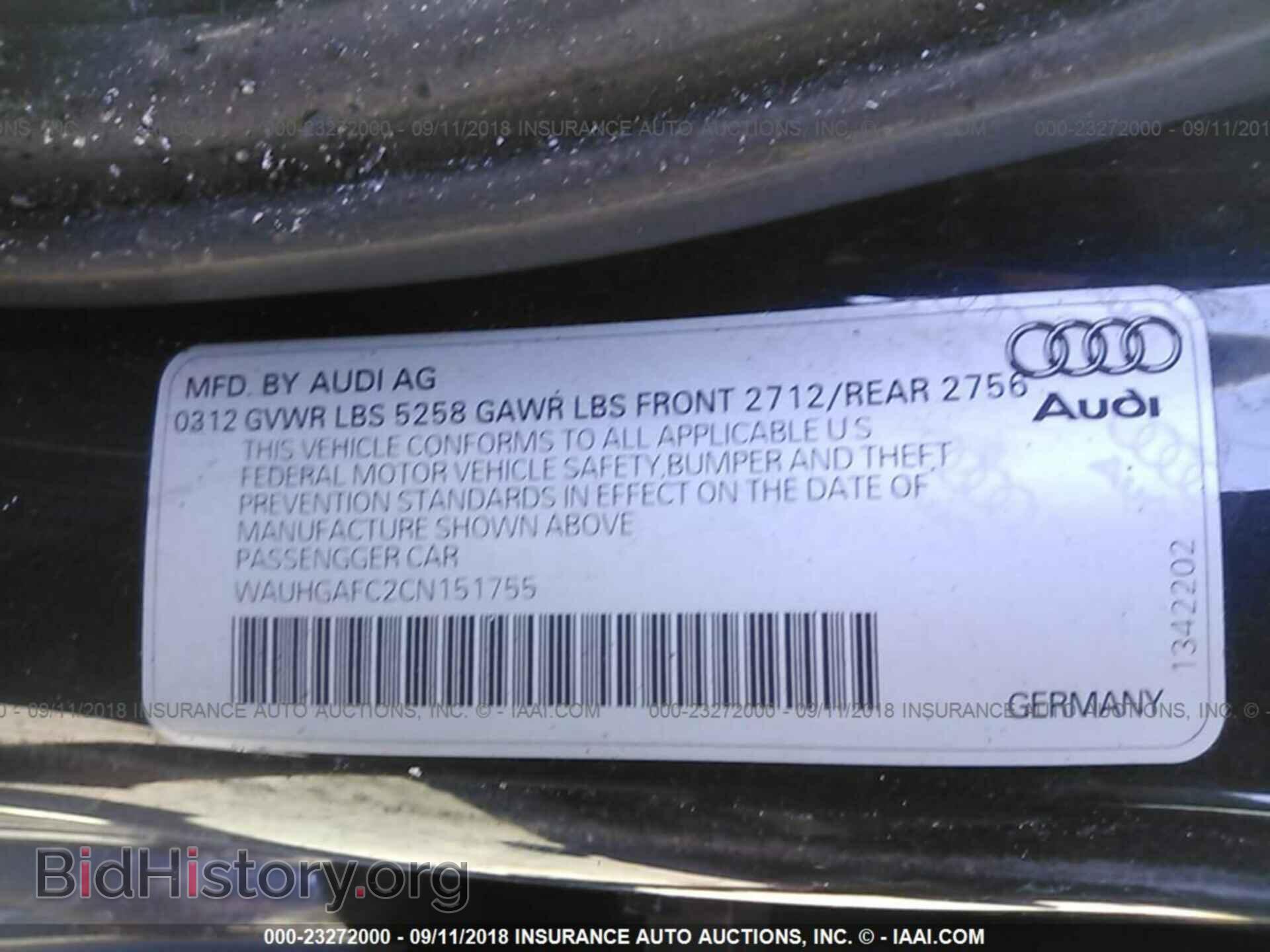 2012 Audi A6 - VIN: WAUHGAFC2CN151755 - Фото 9