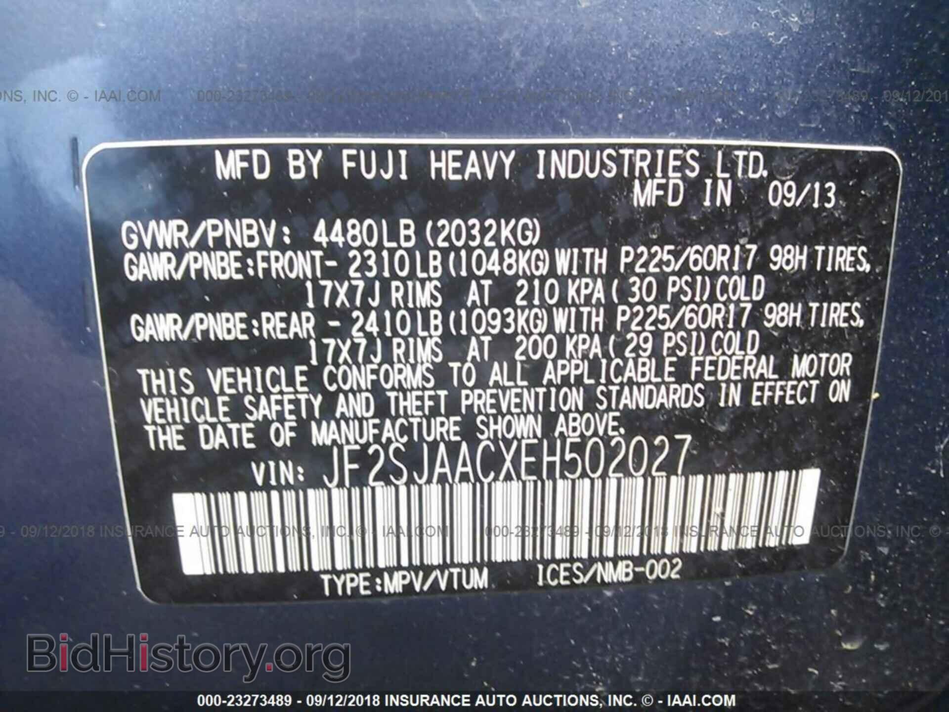2014 Subaru Forester - VIN: JF2SJAACXEH502027 - Фото 9