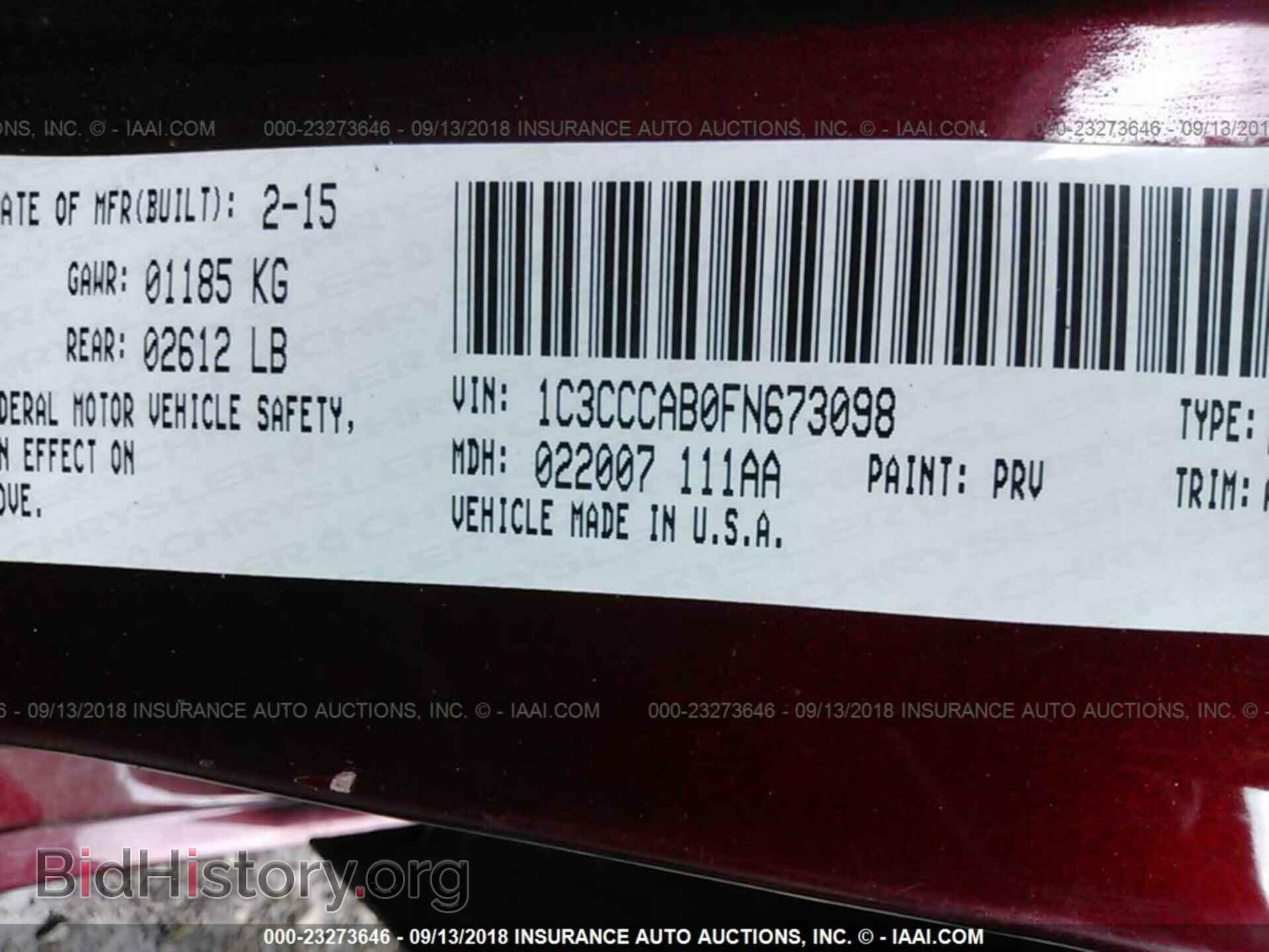 2015 Chrysler 200 - VIN: 1C3CCCAB0FN673098 - Photo 9