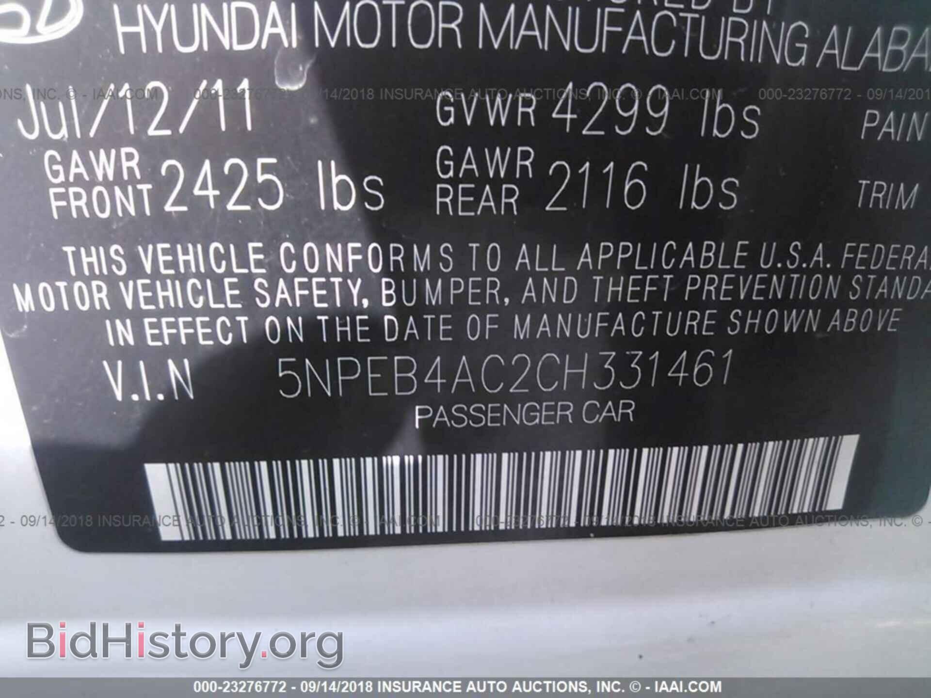 2012 Hyundai Sonata - VIN: 5NPEB4AC2CH331461 - Photo 9