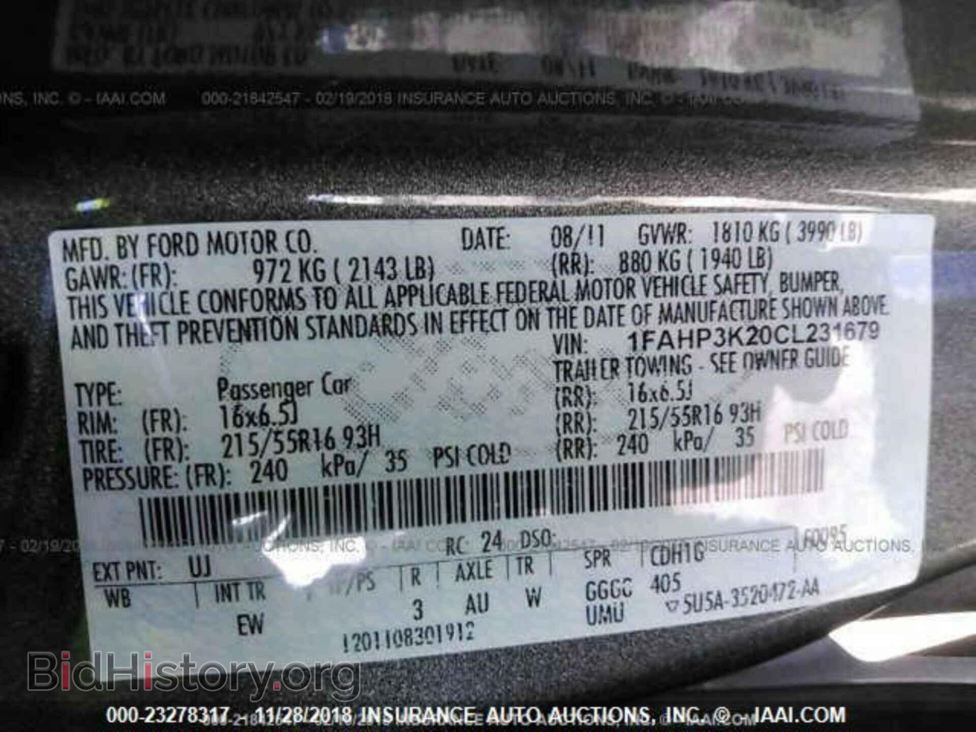 2012 FORD FOCUS - VIN: 1FAHP3K20CL231679 - Фото 9