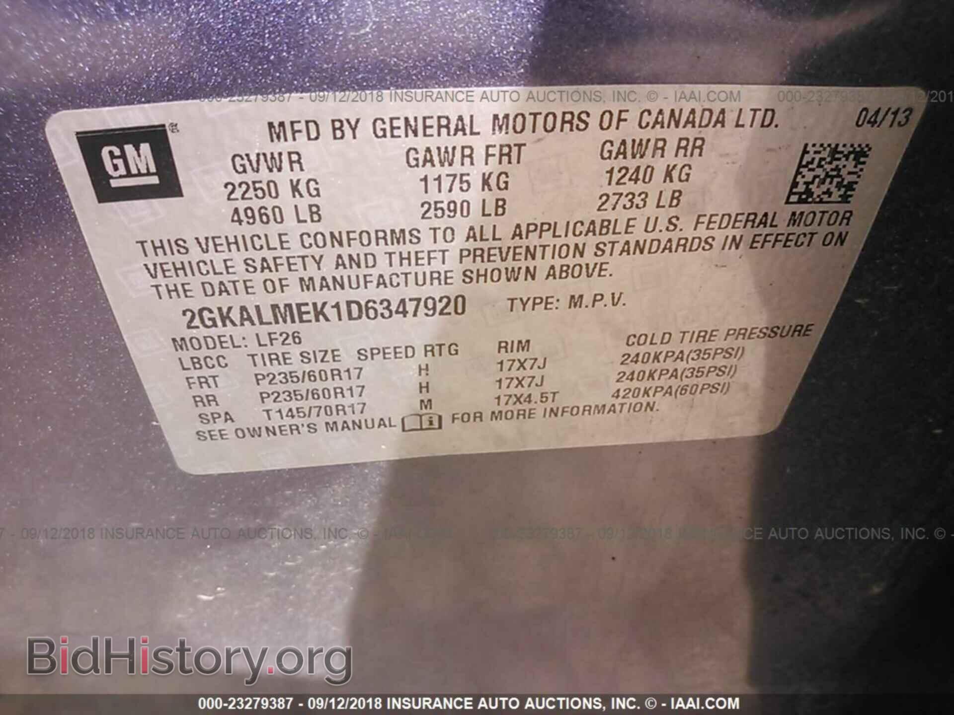 2013 Gmc Terrain - VIN: 2GKALMEK1D6347920 - Photo 9