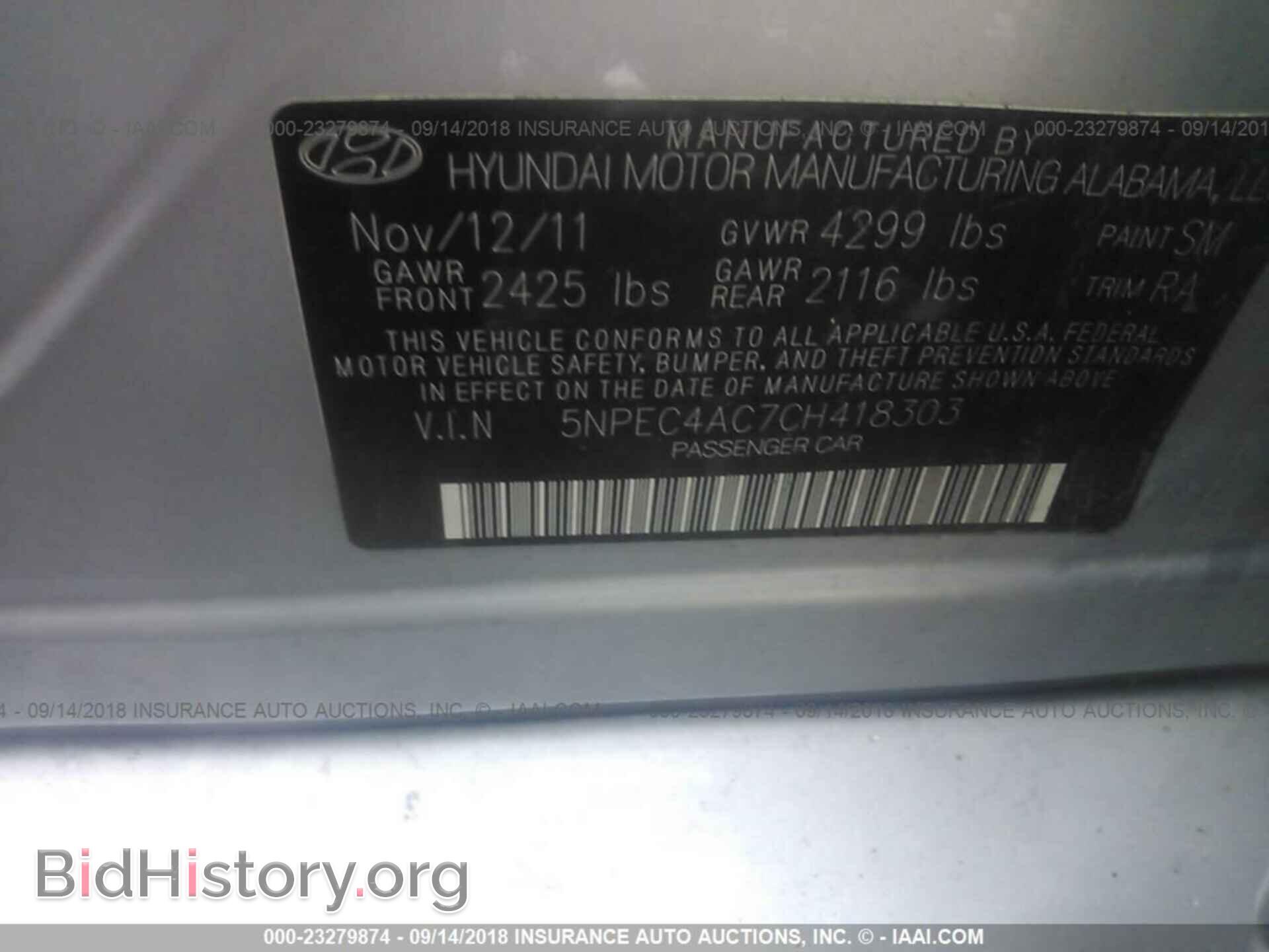 2012 Hyundai Sonata - VIN: 5NPEC4AC7CH418303 - Photo 9