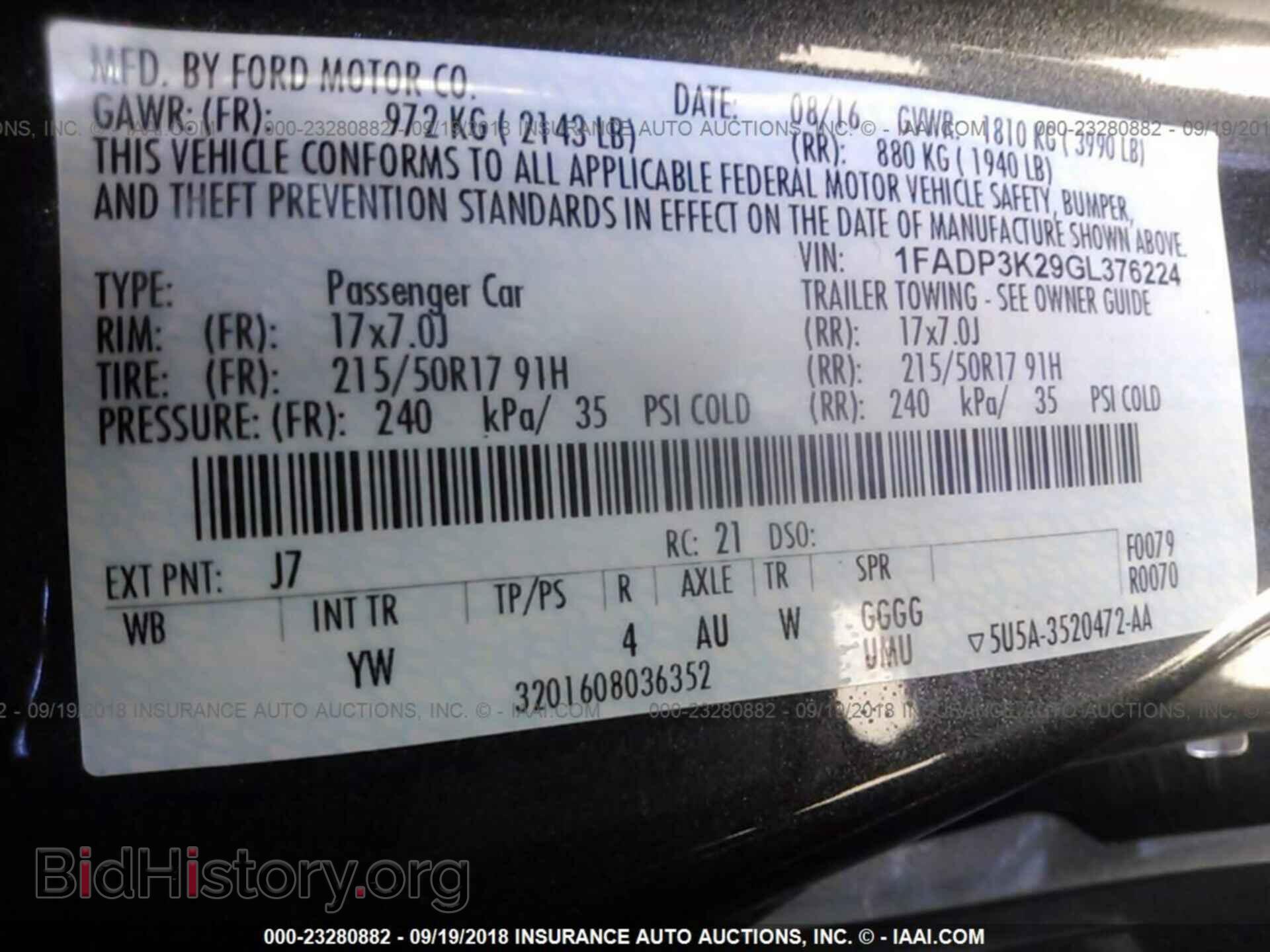 2016 FORD FOCUS - VIN: 1FADP3K29GL376224 - Photo 9