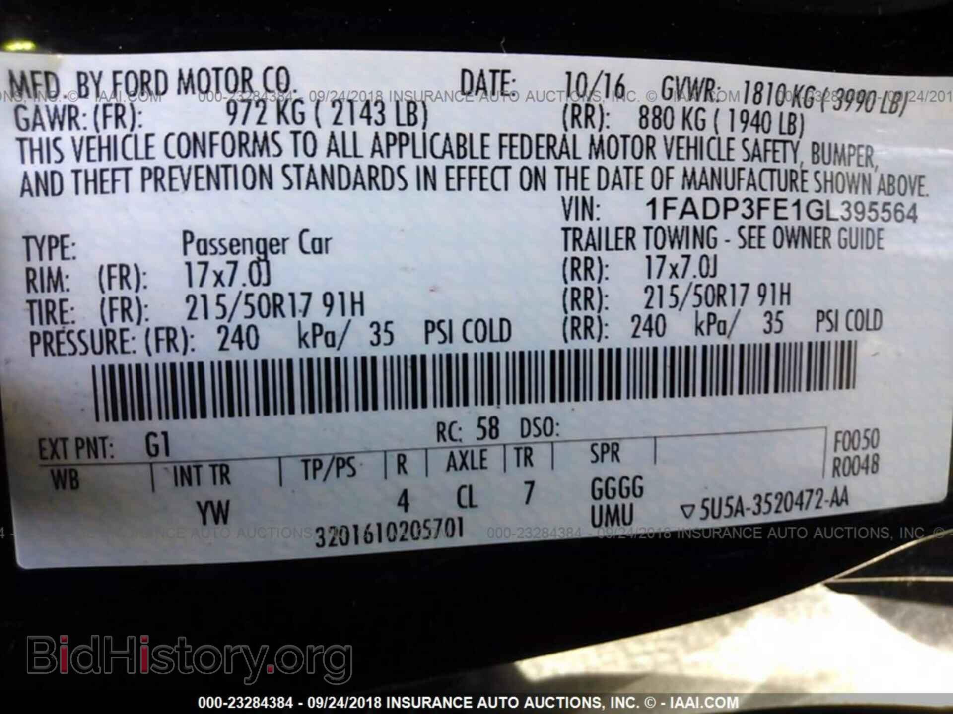 2016 FORD FOCUS - VIN: 1FADP3FE1GL395564 - Photo 9