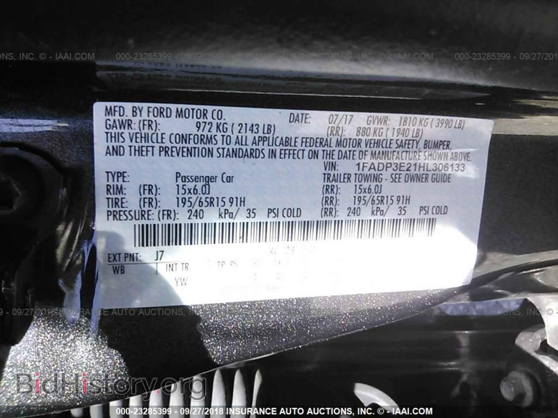 2017 FORD FOCUS - VIN: 1FADP3E21HL306133 - Фото 9