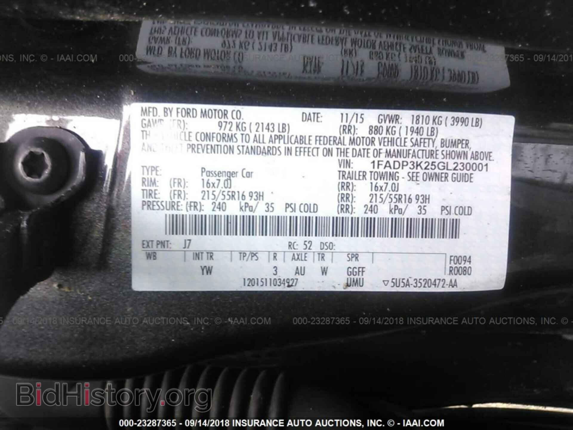 2016 FORD FOCUS - VIN: 1FADP3K25GL230001 - Photo 9
