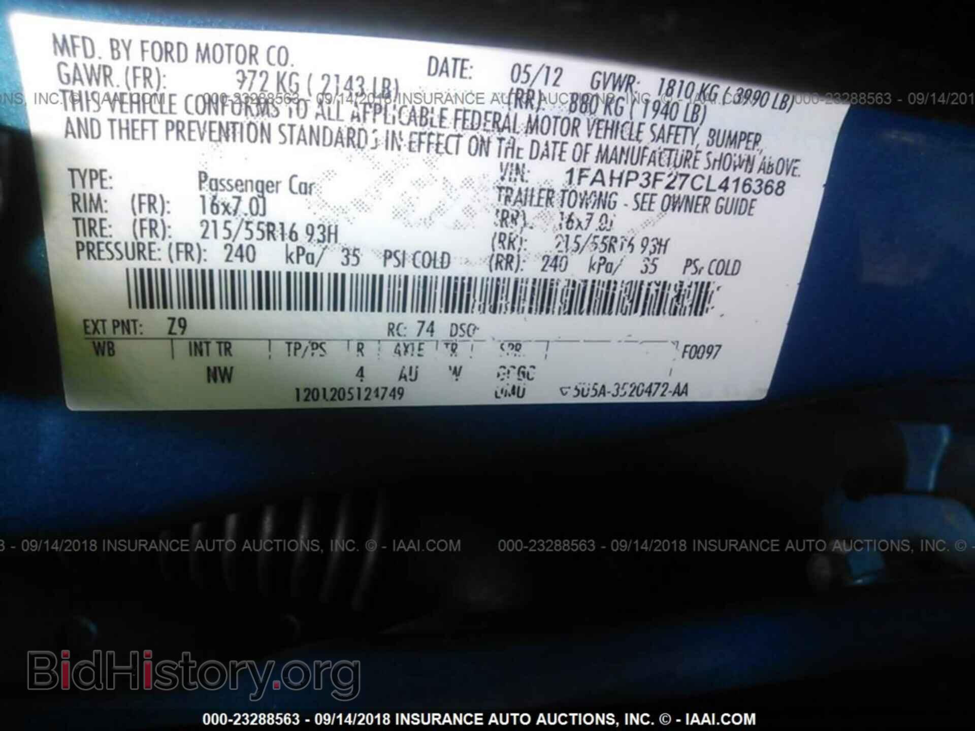 2012 Ford Focus - VIN: 1FAHP3F27CL416368 - Photo 9