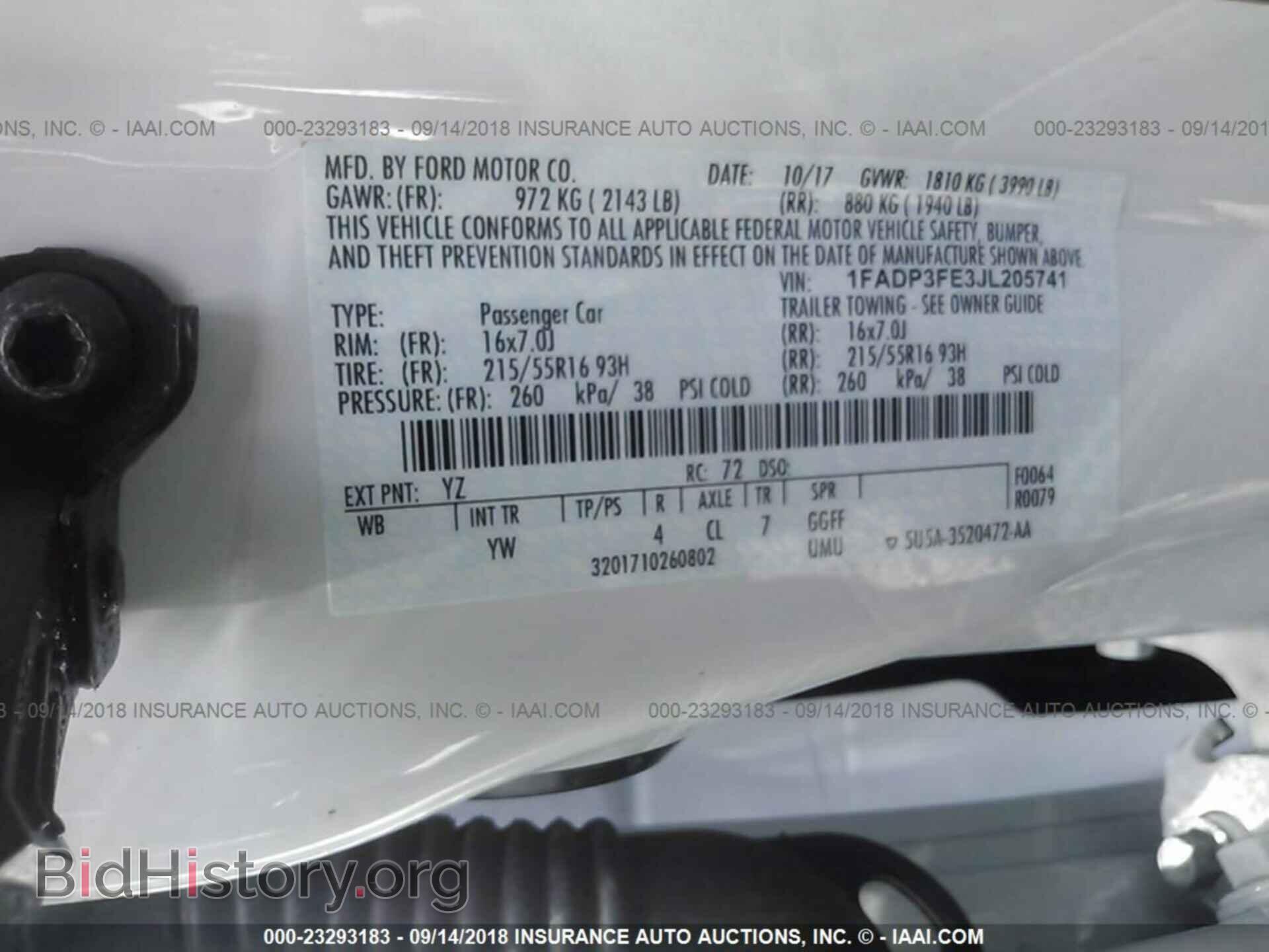 2018 FORD FOCUS - VIN: 1FADP3FE3JL205741 - Фото 9