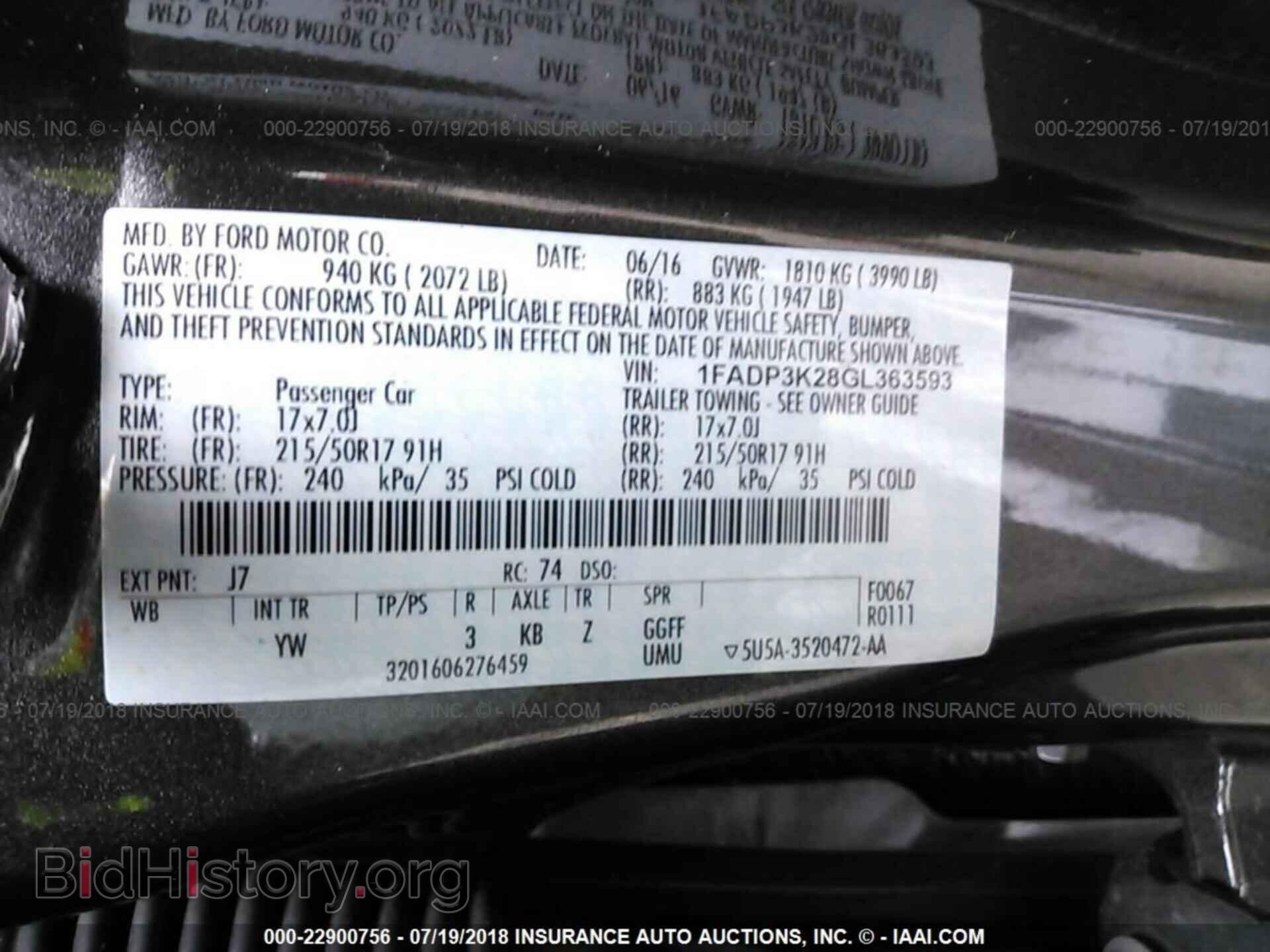 2016 FORD FOCUS - VIN: 1FADP3K28GL363593 - Фото 9