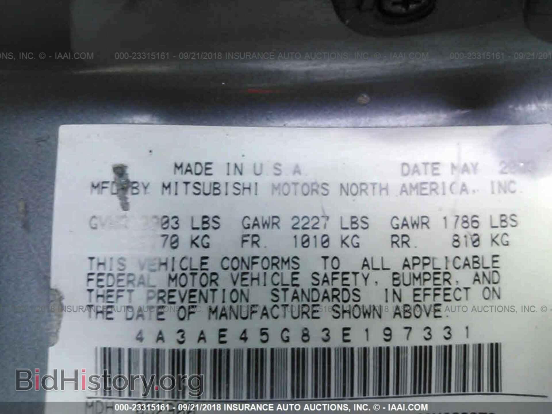 2003 MITSUBISHI ECLIPSE - VIN: 4A3AE45G83E197331 - Photo 9