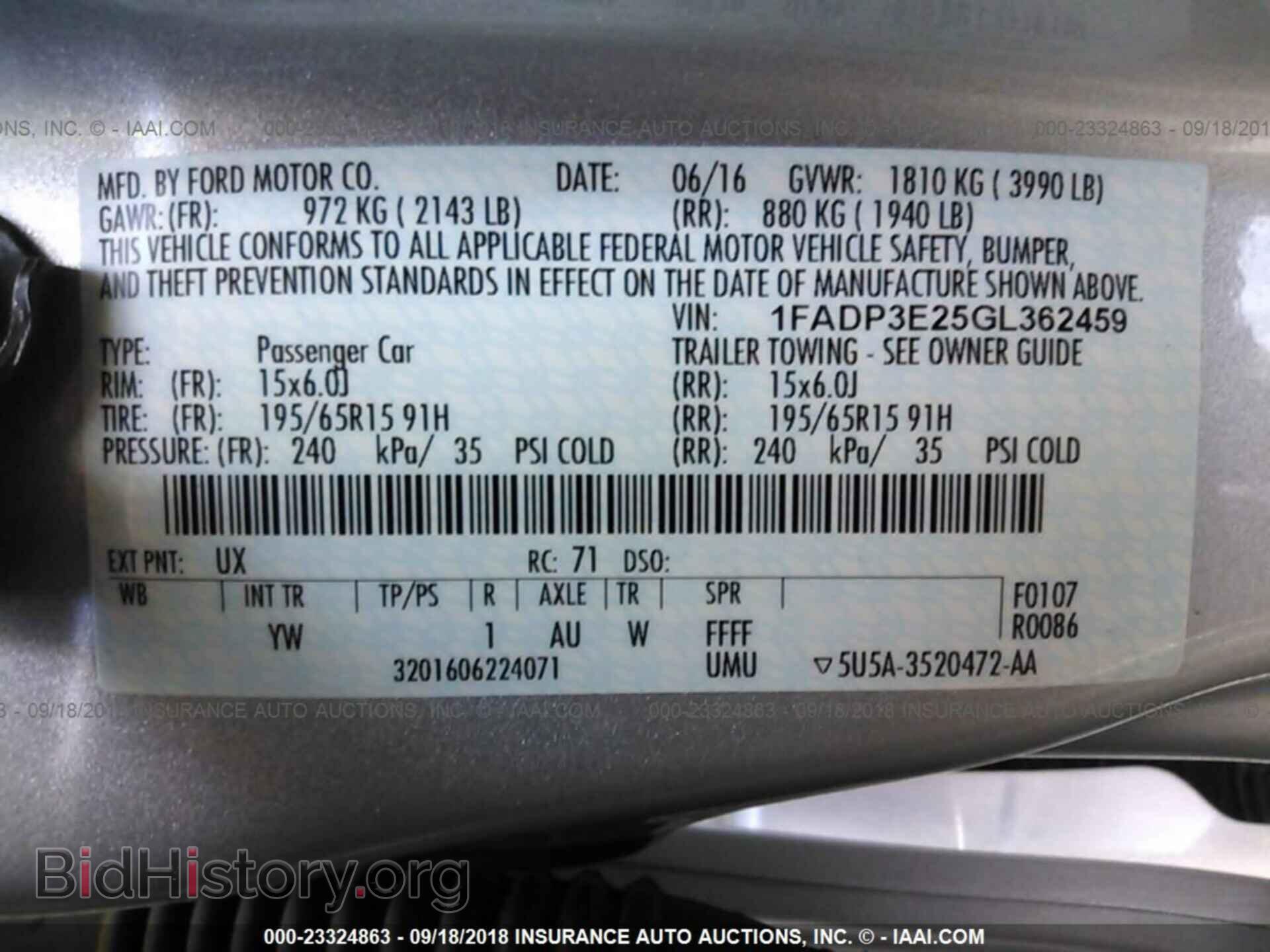 2016 Ford Focus - VIN: 1FADP3E25GL362459 - Фото 9