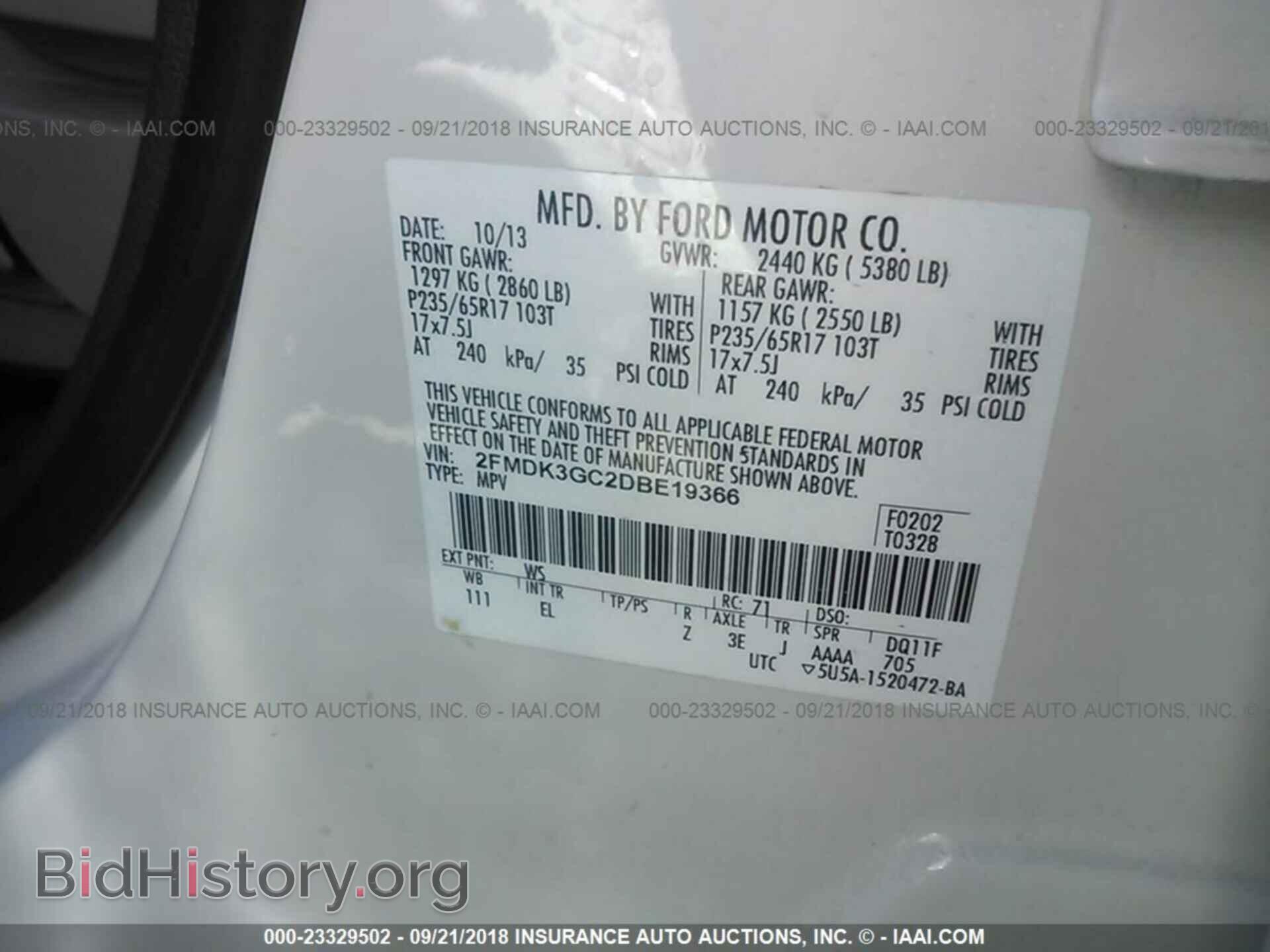 2013 Ford Edge - VIN: 2FMDK3GC2DBE19366 - Фото 9