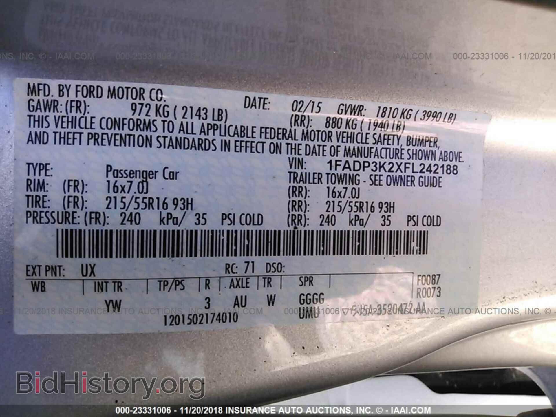 2015 Ford Focus - VIN: 1FADP3K2XFL242188 - Фото 9