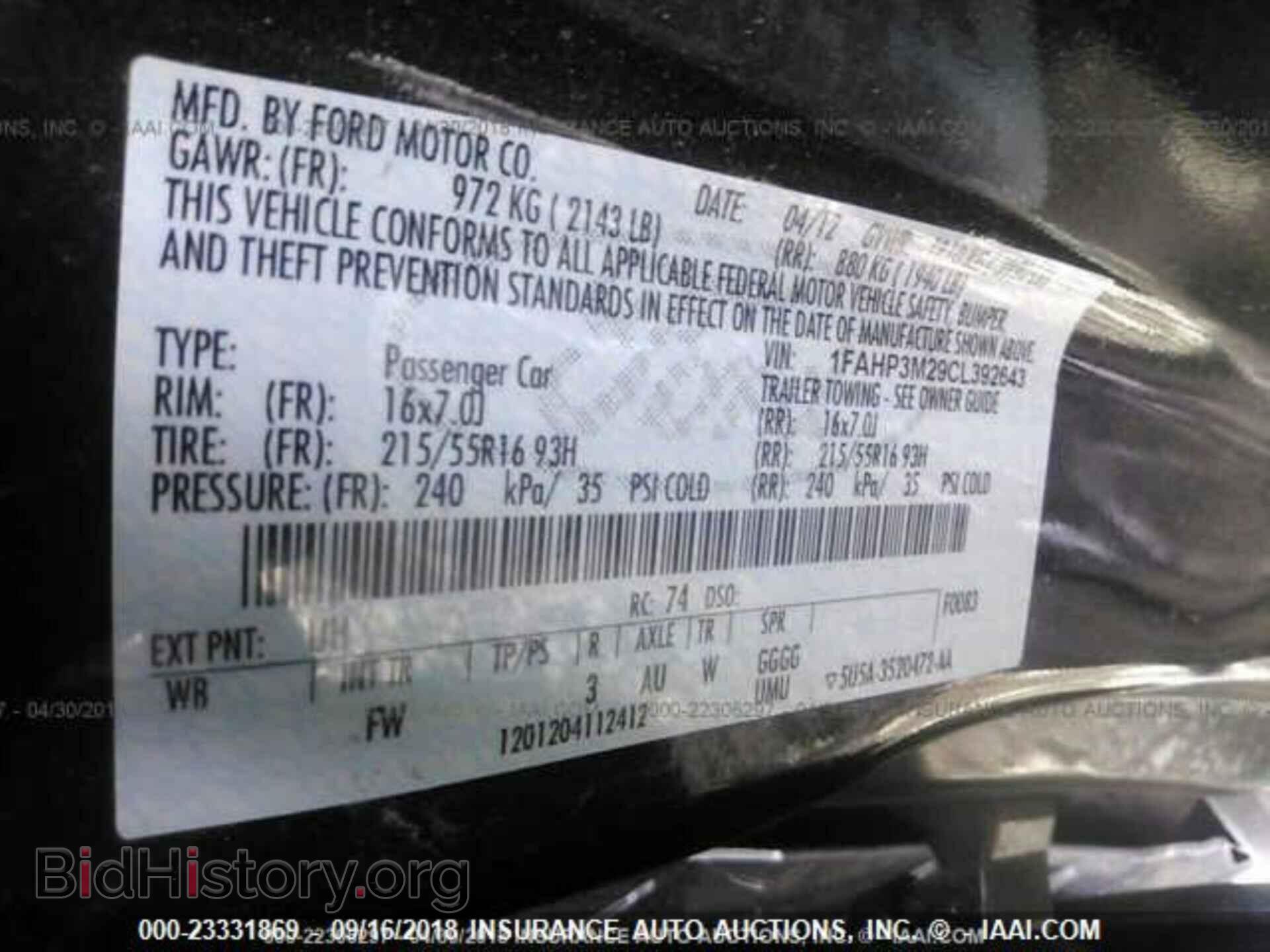 2012 FORD FOCUS - VIN: 1FAHP3M29CL392643 - Photo 9