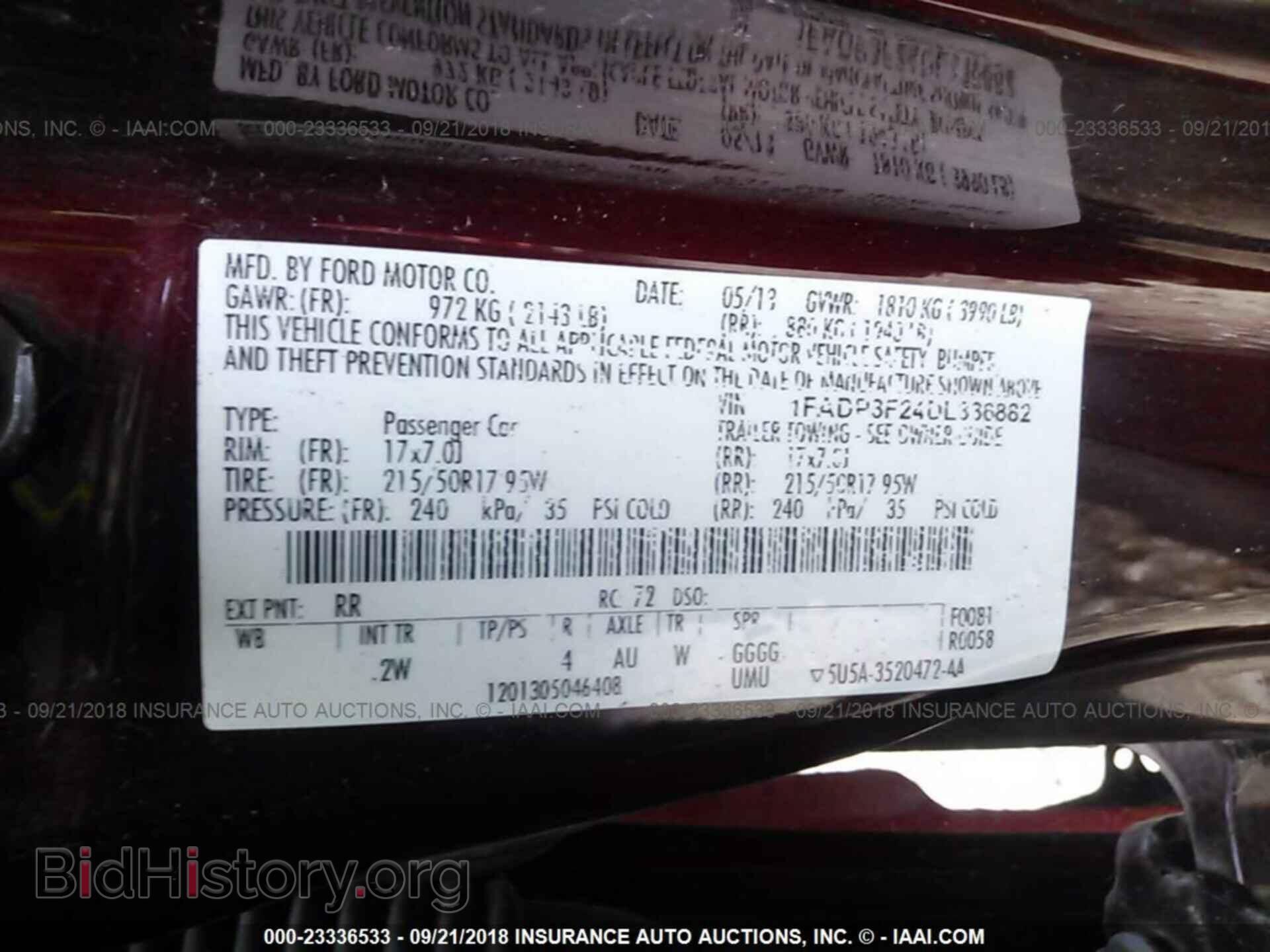 2013 FORD FOCUS - VIN: 1FADP3F24DL336882 - Фото 9