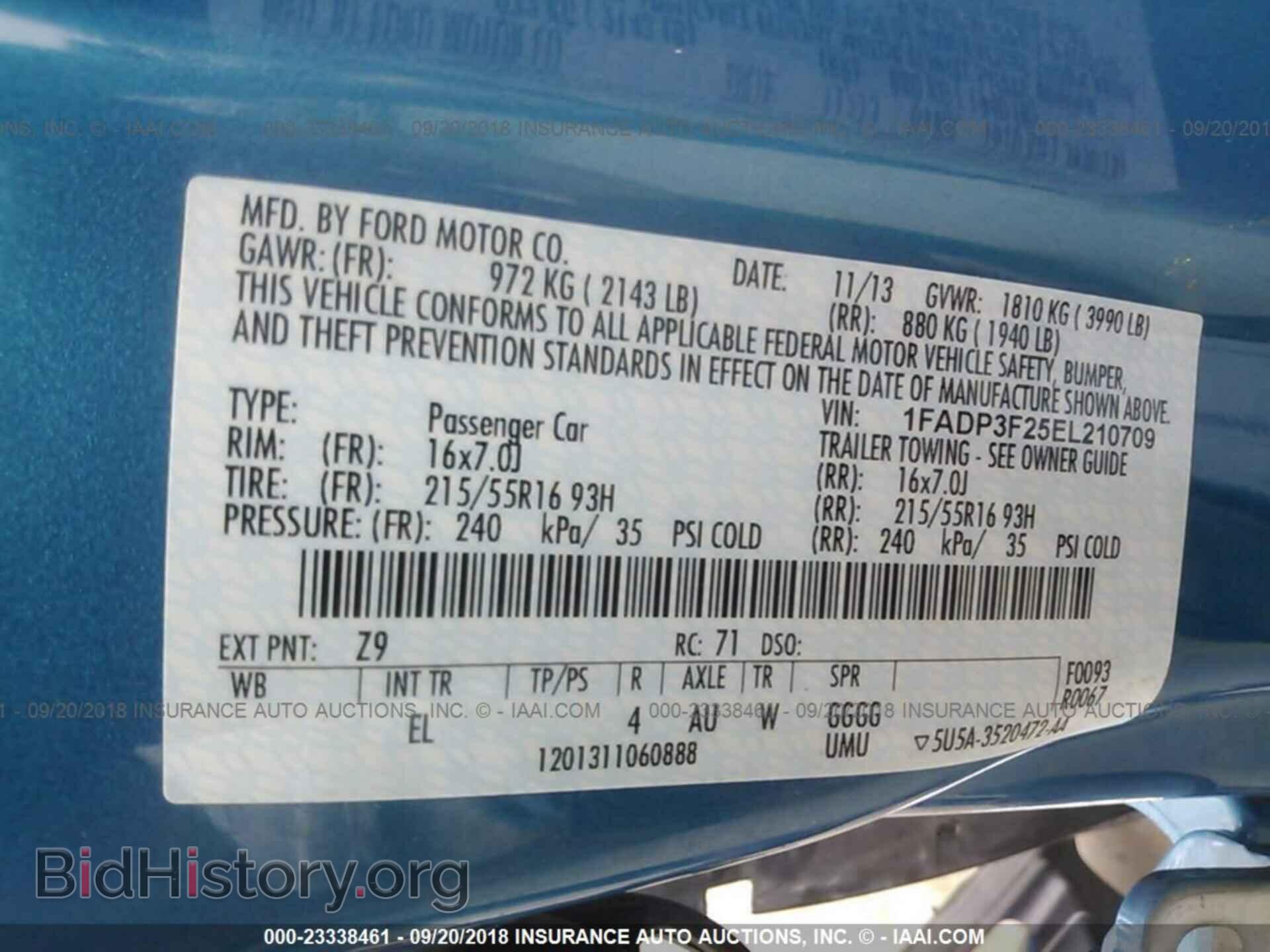 2014 Ford Focus - VIN: 1FADP3F25EL210709 - Фото 9