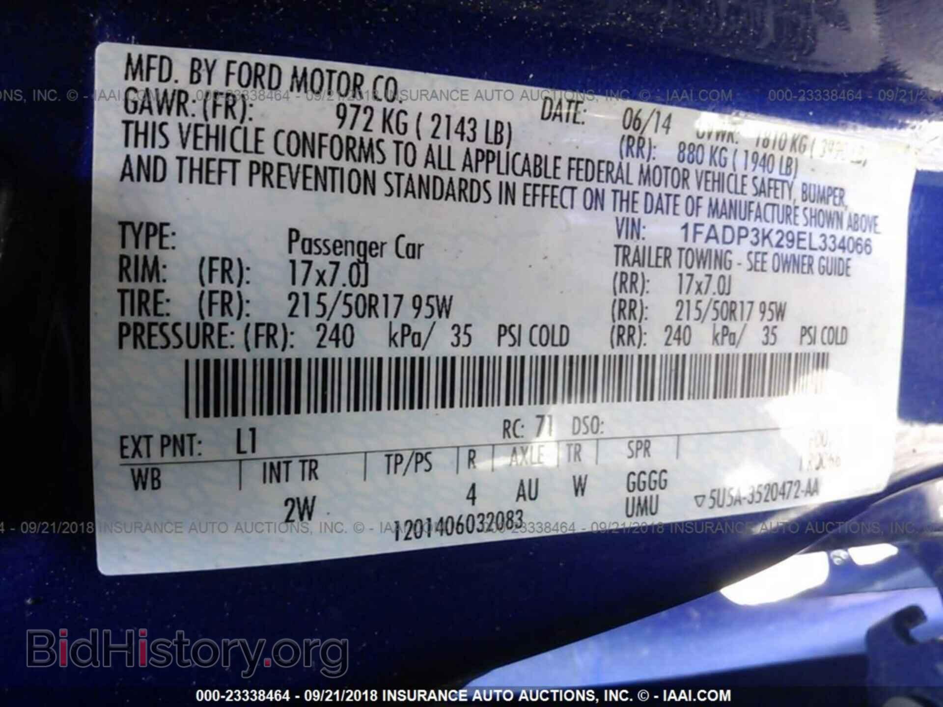 2014 FORD FOCUS - VIN: 1FADP3K29EL334066 - Photo 9