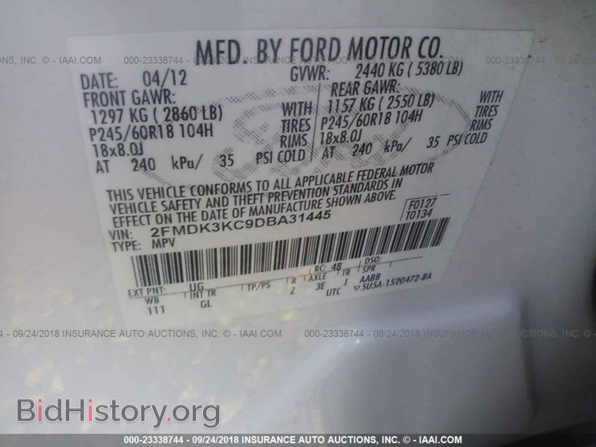 2013 Ford Edge - VIN: 2FMDK3KC9DBA31445 - Photo 9