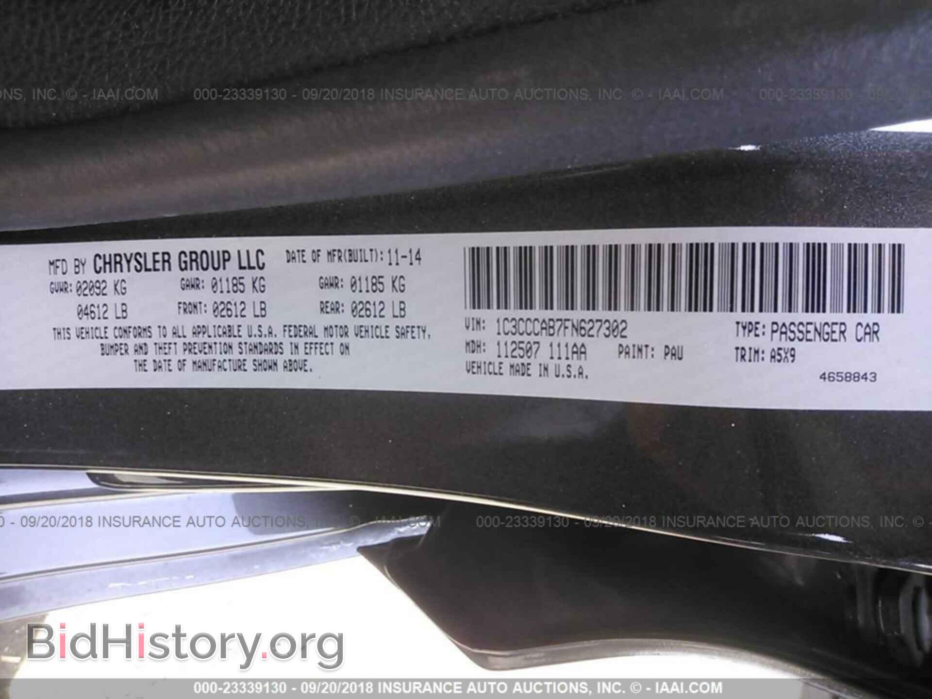 2015 CHRYSLER 200 - VIN: 1C3CCCAB7FN627302 - Photo 9