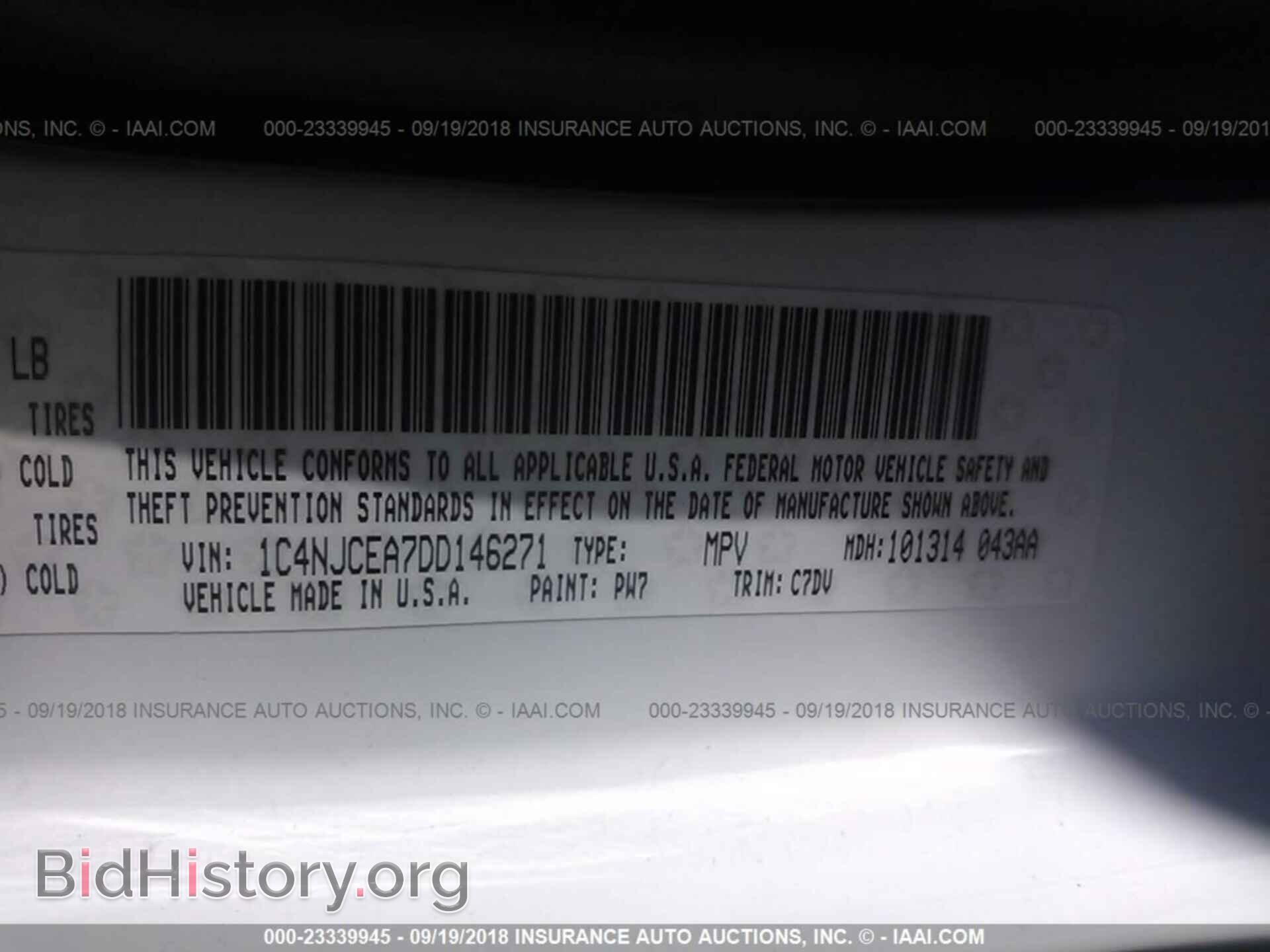 2013 JEEP COMPASS - VIN: 1C4NJCEA7DD146271 - Фото 9