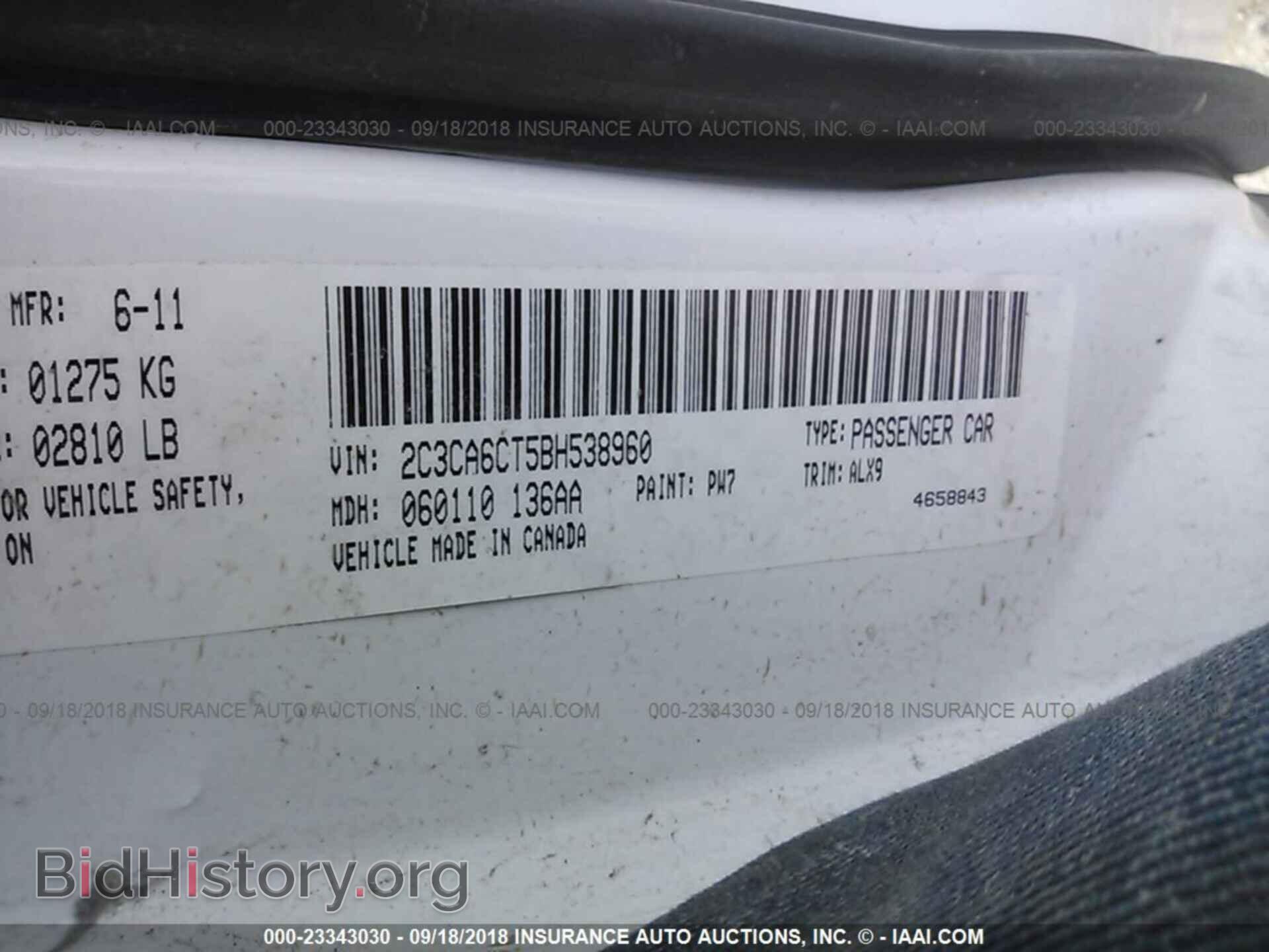 2011 Chrysler 300c - VIN: 2C3CA6CT5BH538960 - Фото 9