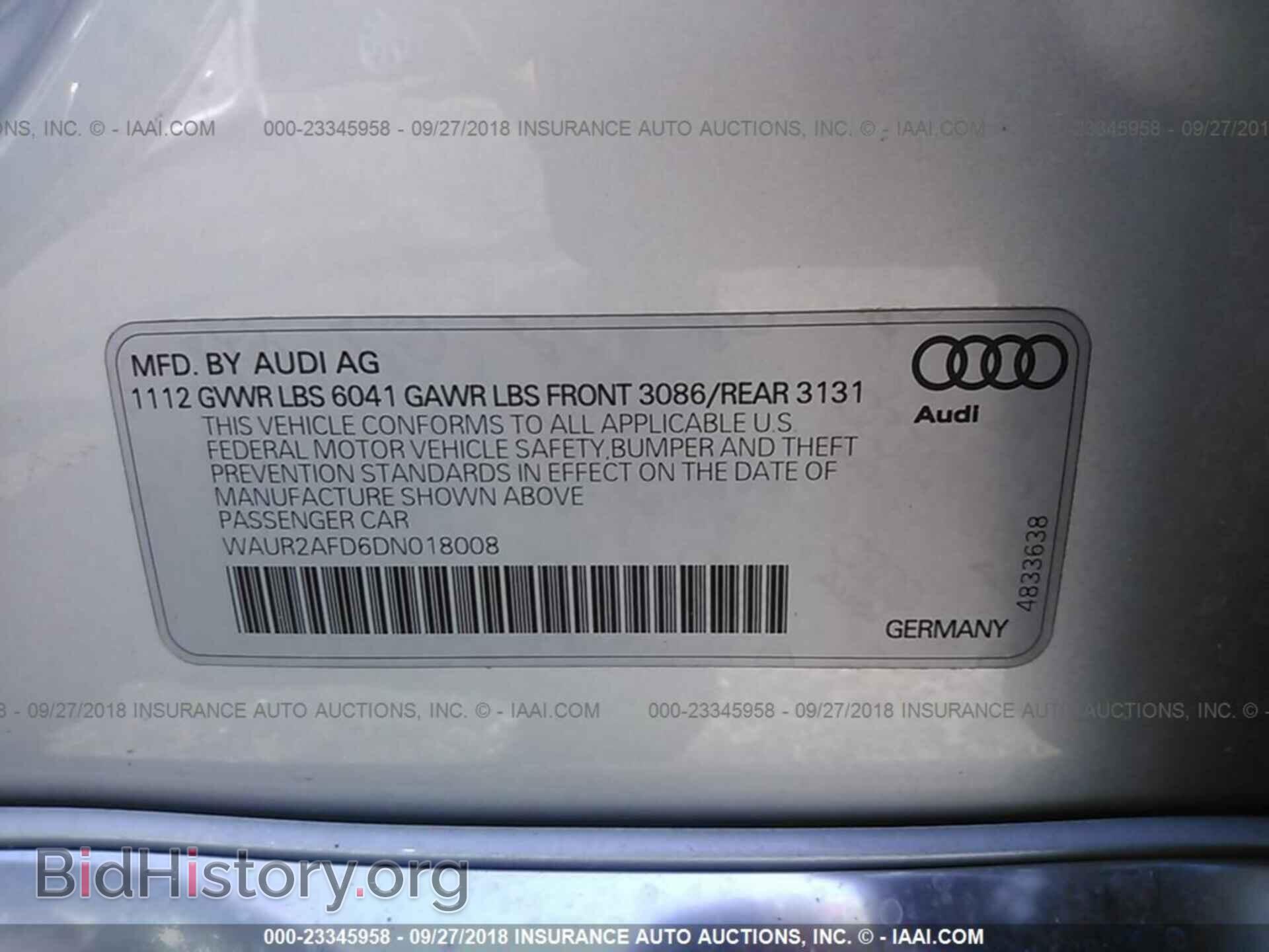 2013 Audi A8 - VIN: WAUR2AFD6DN018008 - Photo 9