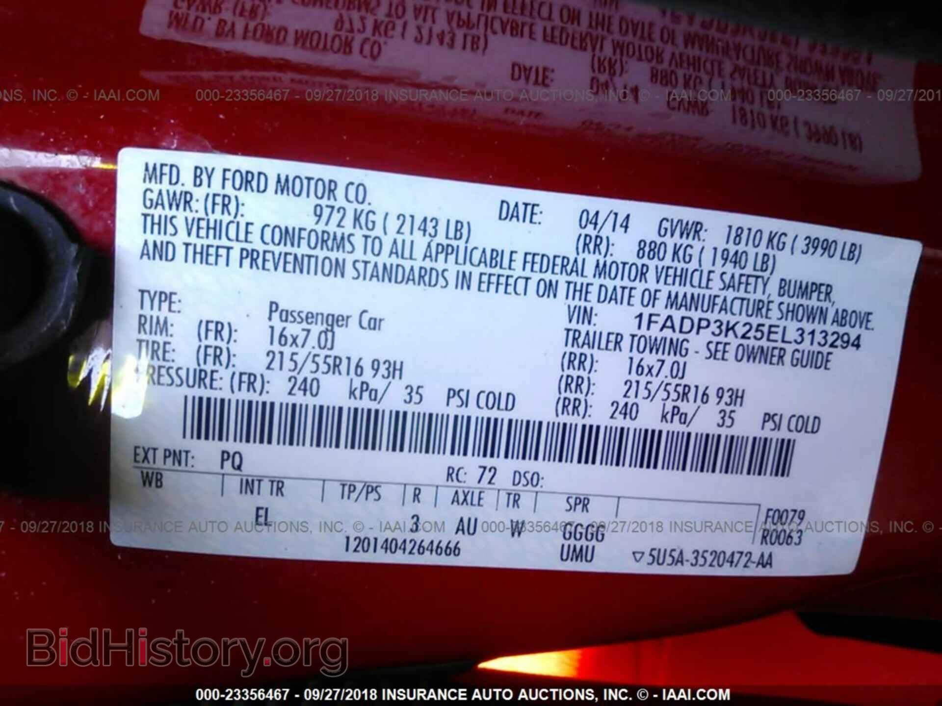 2014 Ford Focus - VIN: 1FADP3K25EL313294 - Фото 9