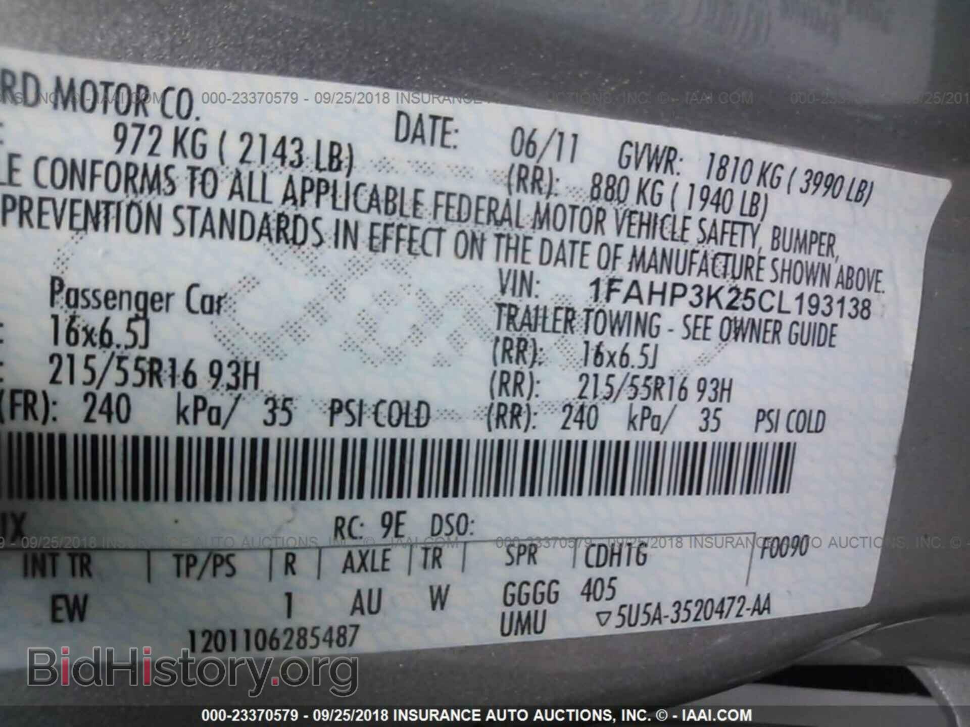 2012 FORD FOCUS - VIN: 1FAHP3K25CL193138 - Фото 9