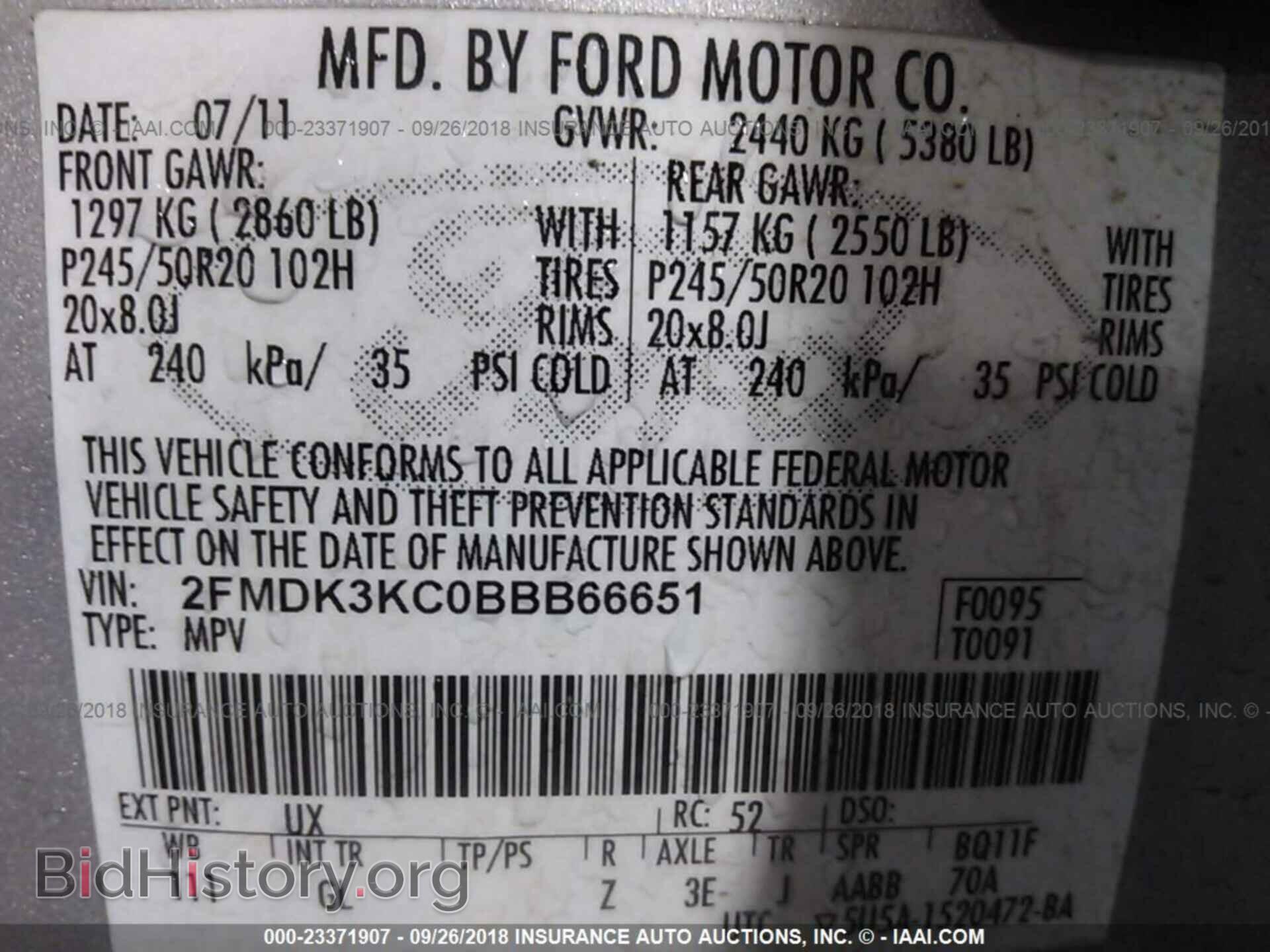 2011 Ford Edge - VIN: 2FMDK3KC0BBB66651 - Photo 9