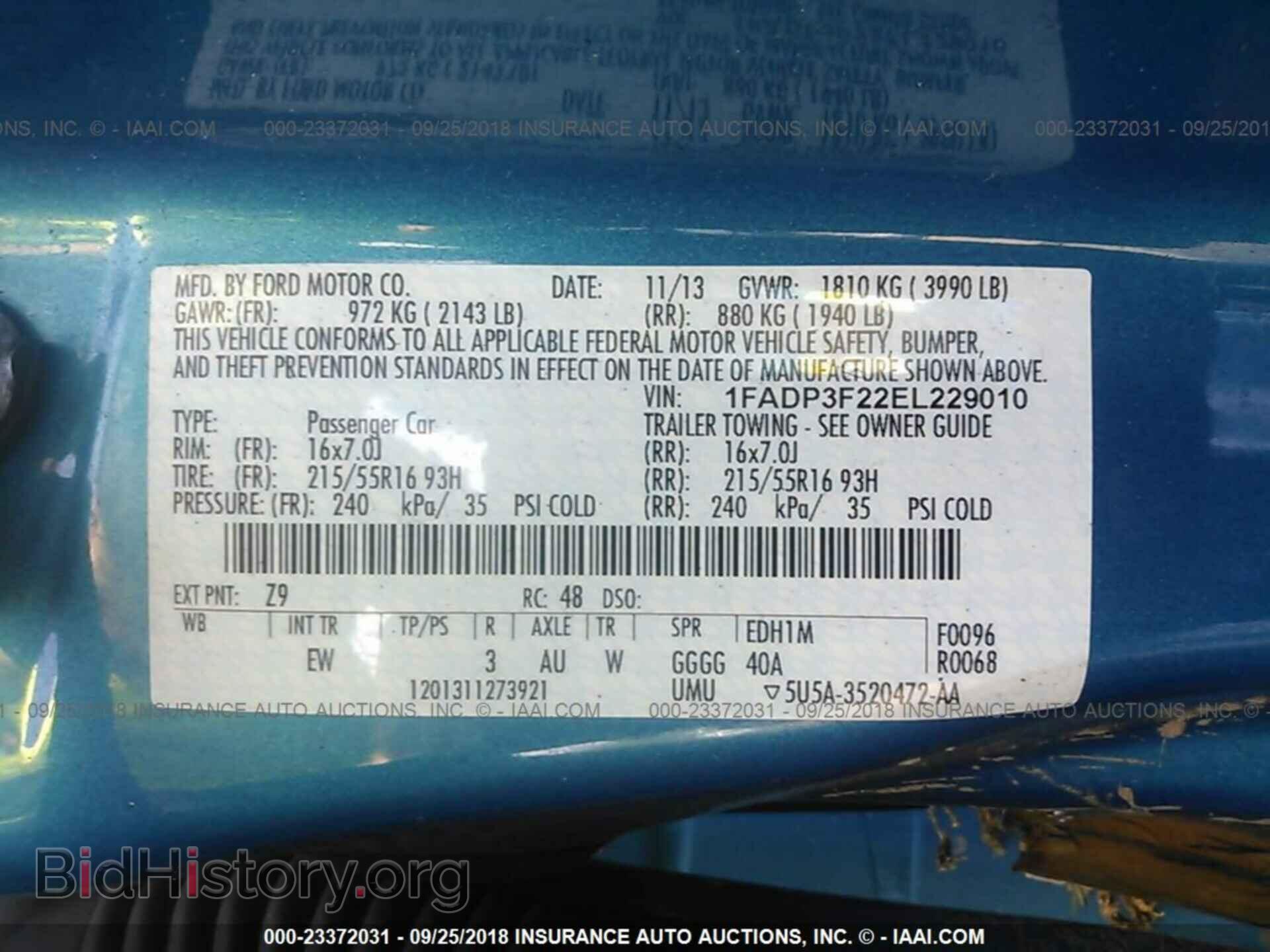2014 Ford Focus - VIN: 1FADP3F22EL229010 - Фото 9