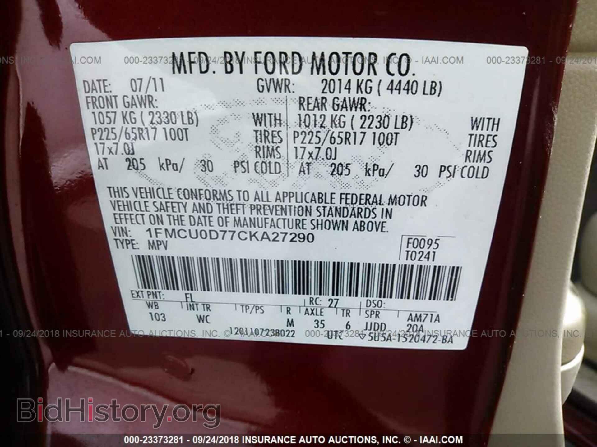 2012 Ford Escape - VIN: 1FMCU0D77CKA27290 - Photo 9