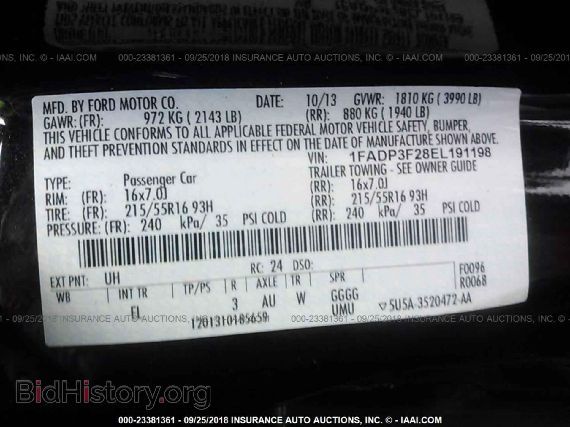 2014 FORD FOCUS - VIN: 1FADP3F28EL191198 - Photo 9
