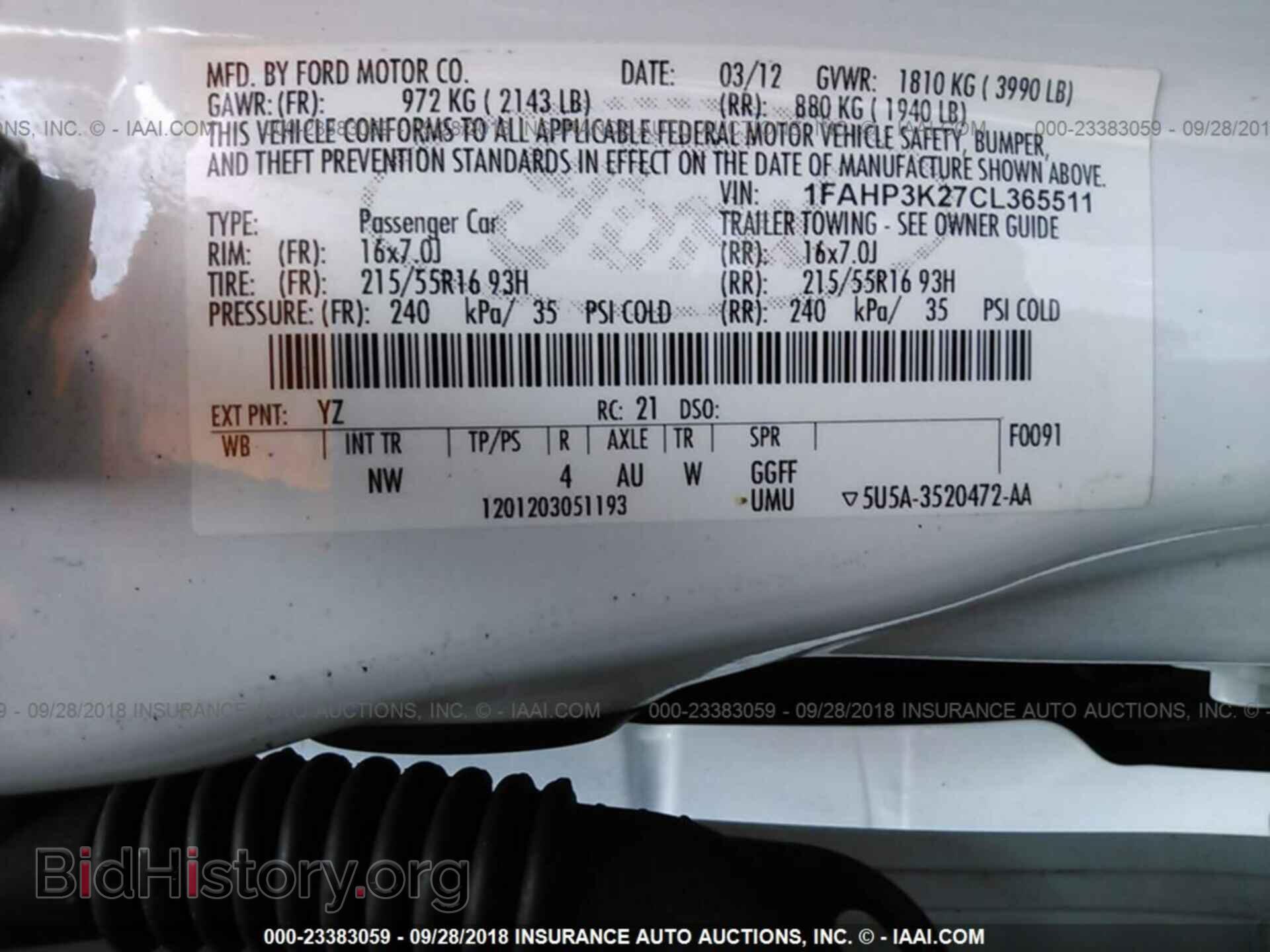 2012 Ford Focus - VIN: 1FAHP3K27CL365511 - Фото 9