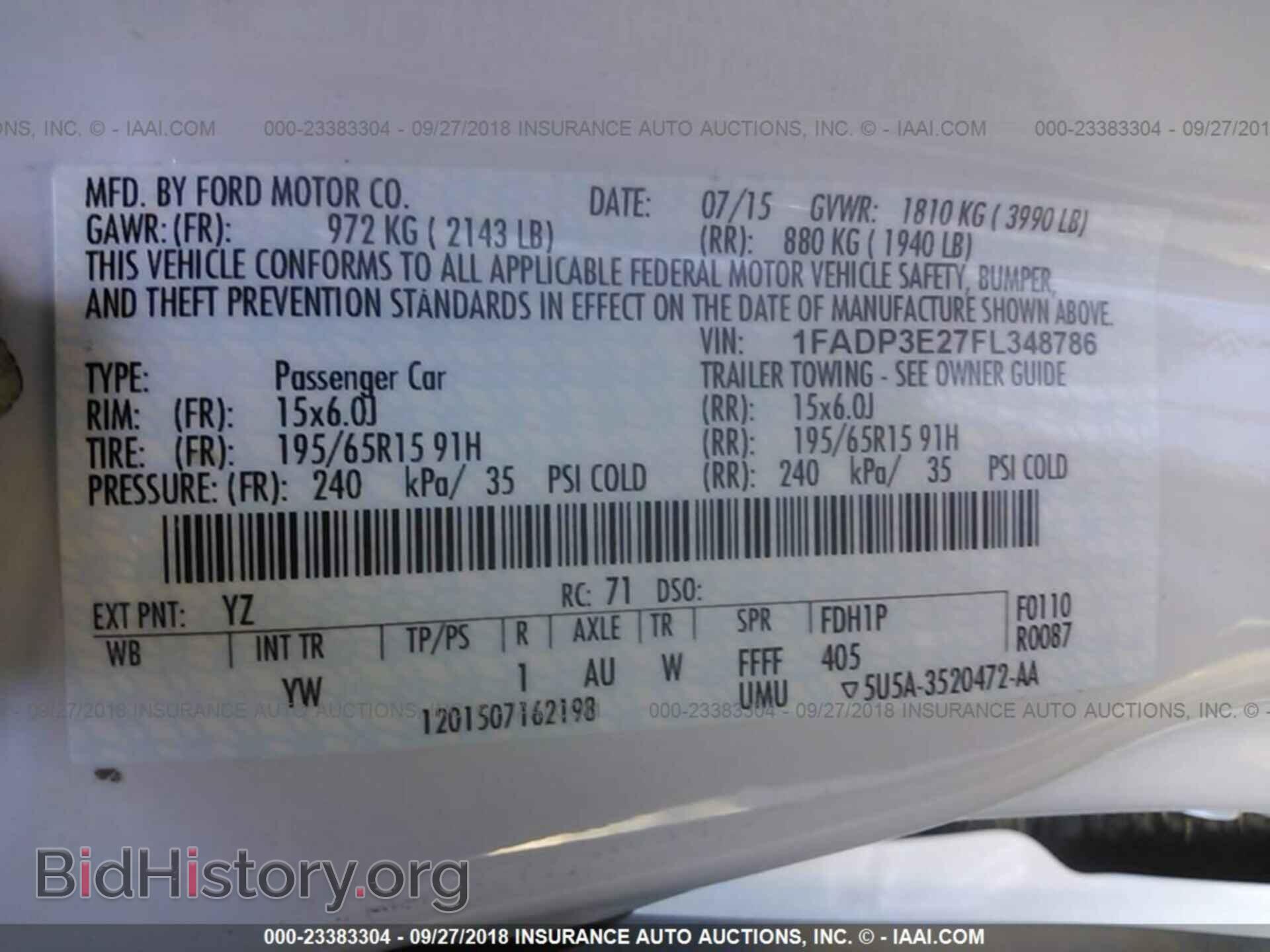 2015 FORD FOCUS - VIN: 1FADP3E27FL348786 - Фото 9