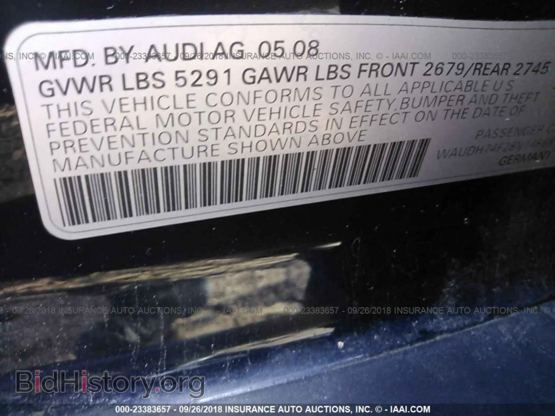2008 AUDI A6 - VIN: WAUDH74F28N148681 - Фото 9