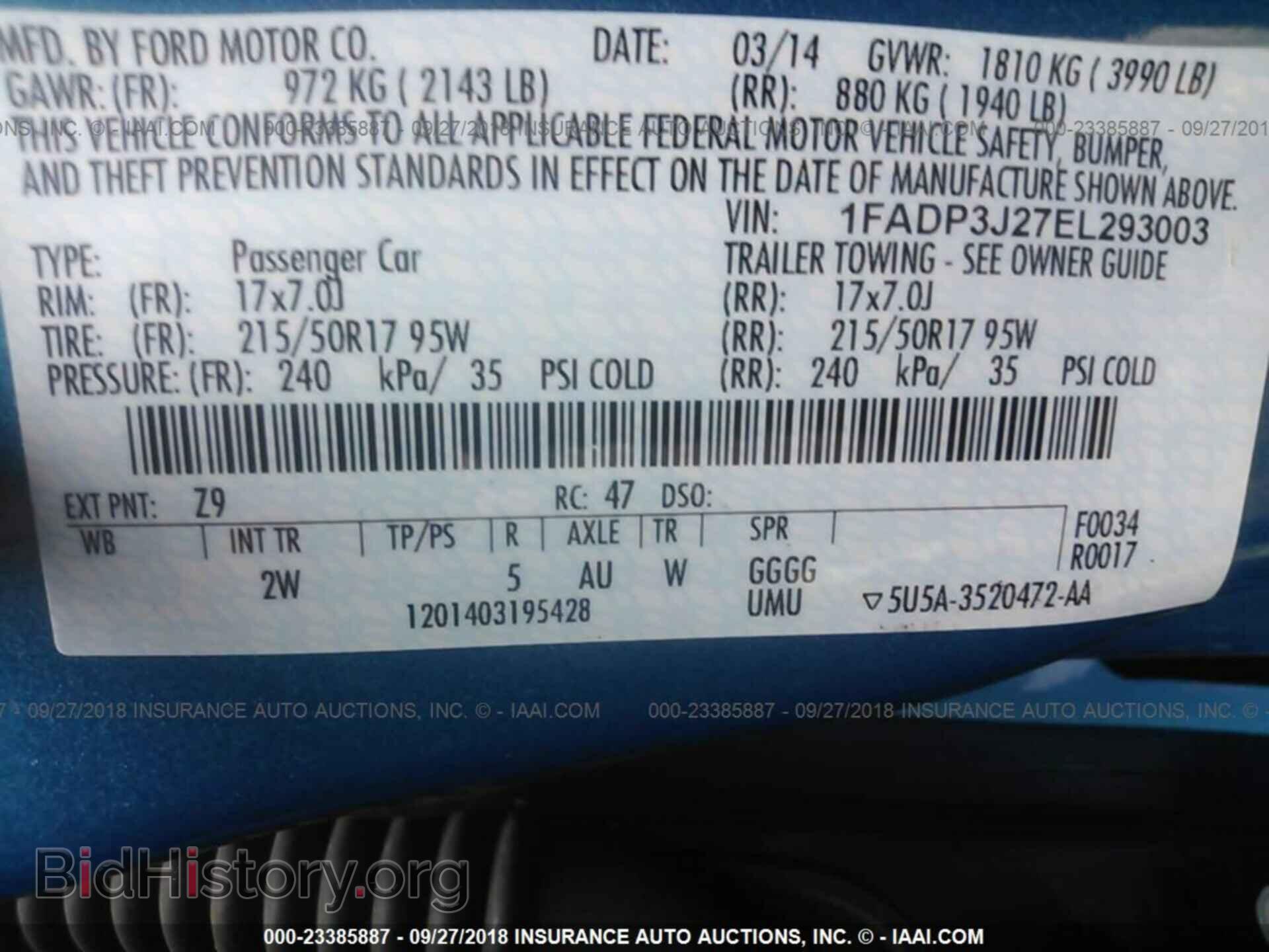 2014 Ford Focus - VIN: 1FADP3J27EL293003 - Фото 9