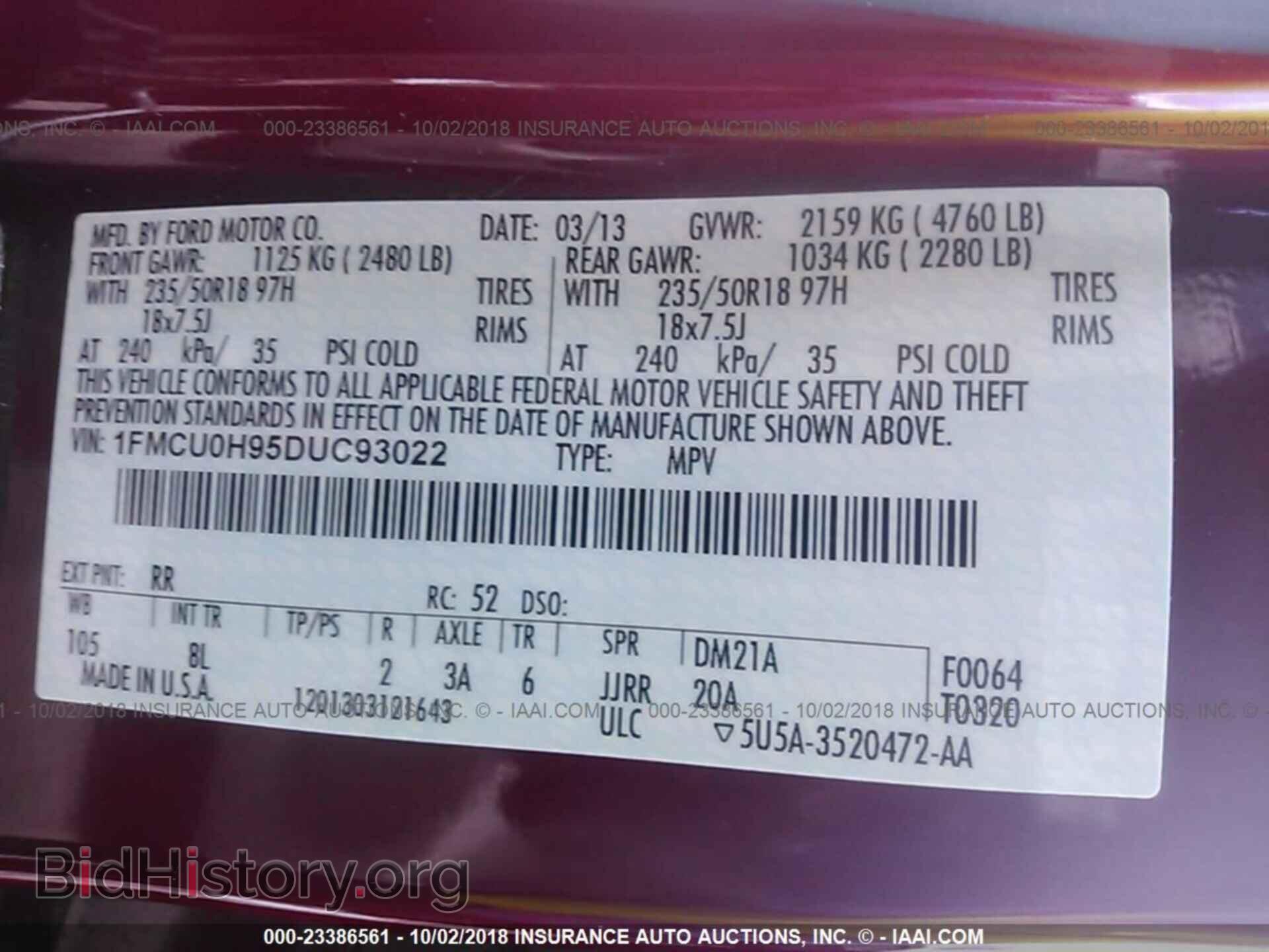 2013 Ford Escape - VIN: 1FMCU0H95DUC93022 - Photo 9