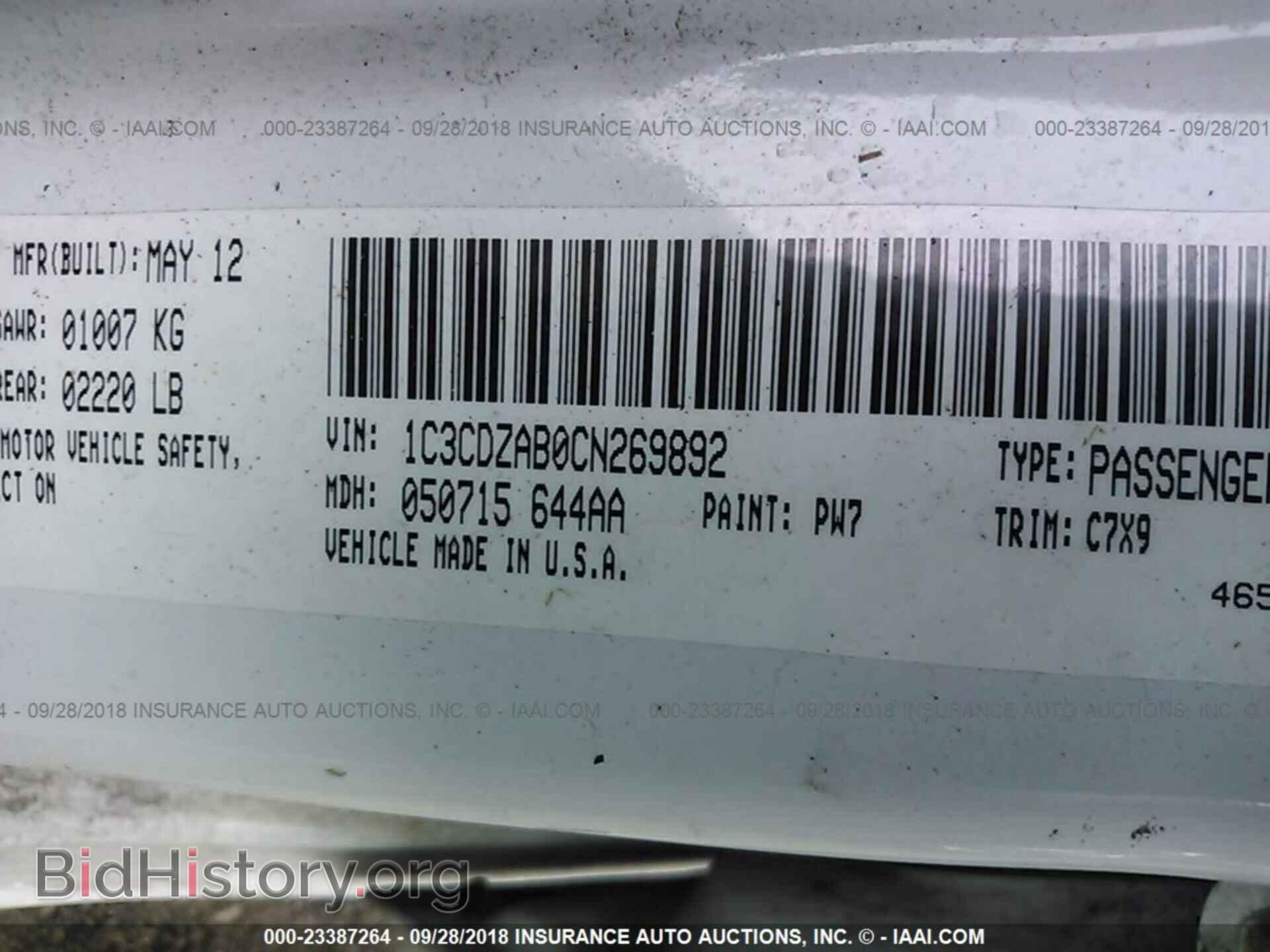 2012 Dodge Avenger - VIN: 1C3CDZAB0CN269892 - Photo 9