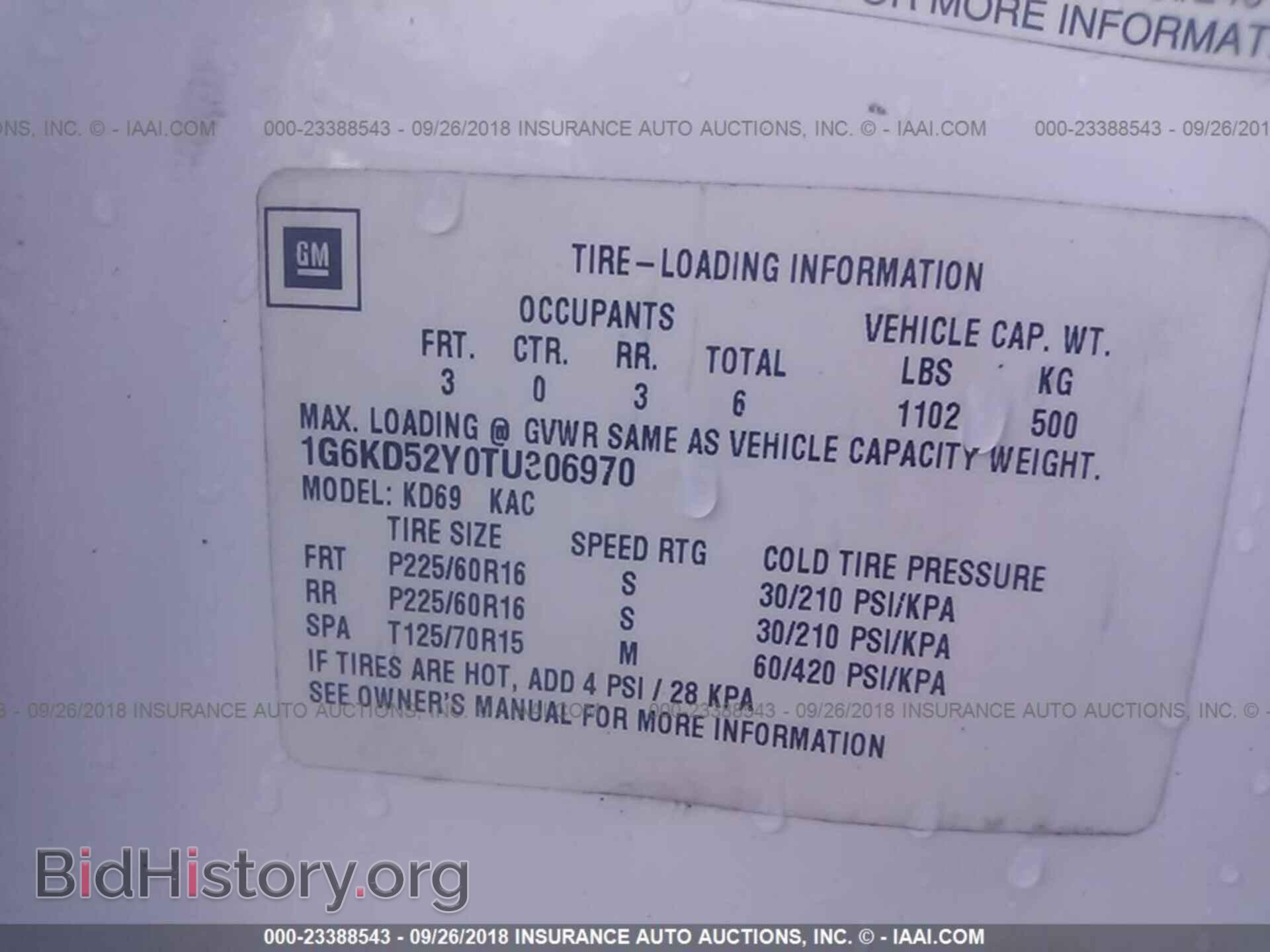 1996 CADILLAC DEVILLE - VIN: 1G6KD52Y0TU306970 - Photo 9