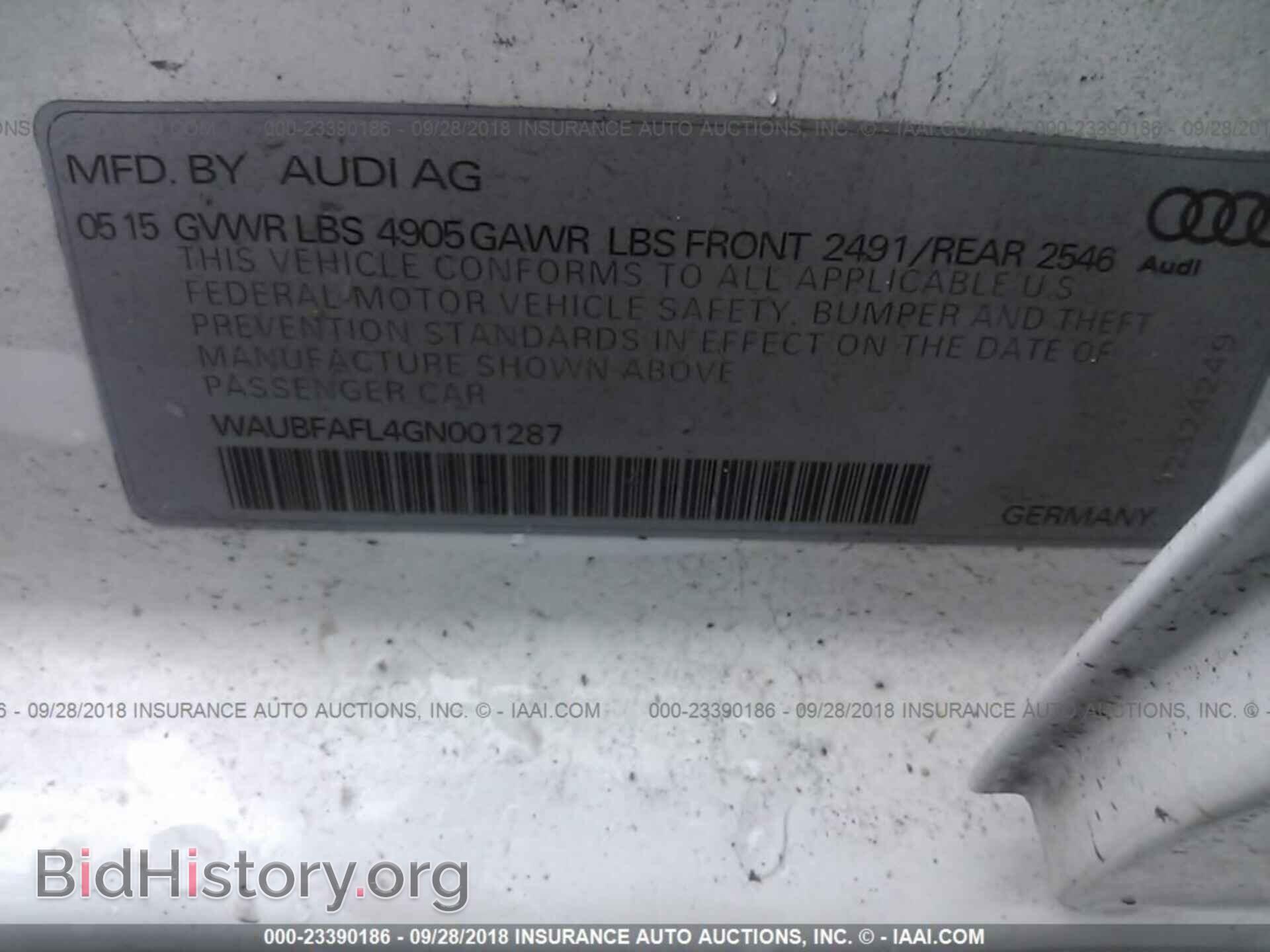 2016 Audi A4 - VIN: WAUBFAFL4GN001287 - Photo 9