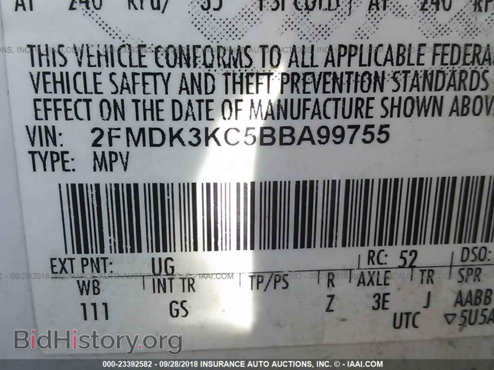 2011 FORD EDGE - VIN: 2FMDK3KC5BBA99755 - Фото 9