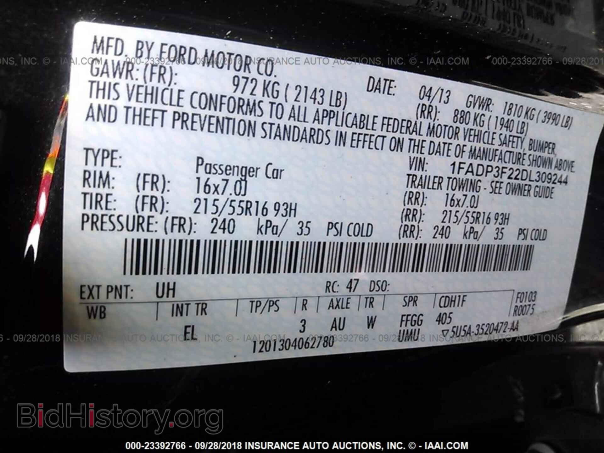 2013 Ford Focus - VIN: 1FADP3F22DL309244 - Фото 9