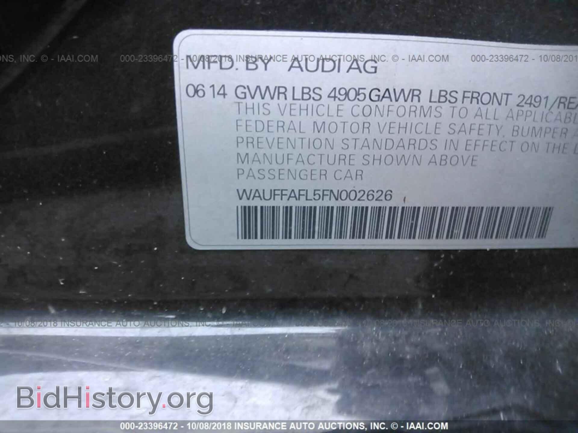 2015 Audi A4 - VIN: WAUFFAFL5FN002626 - Фото 9