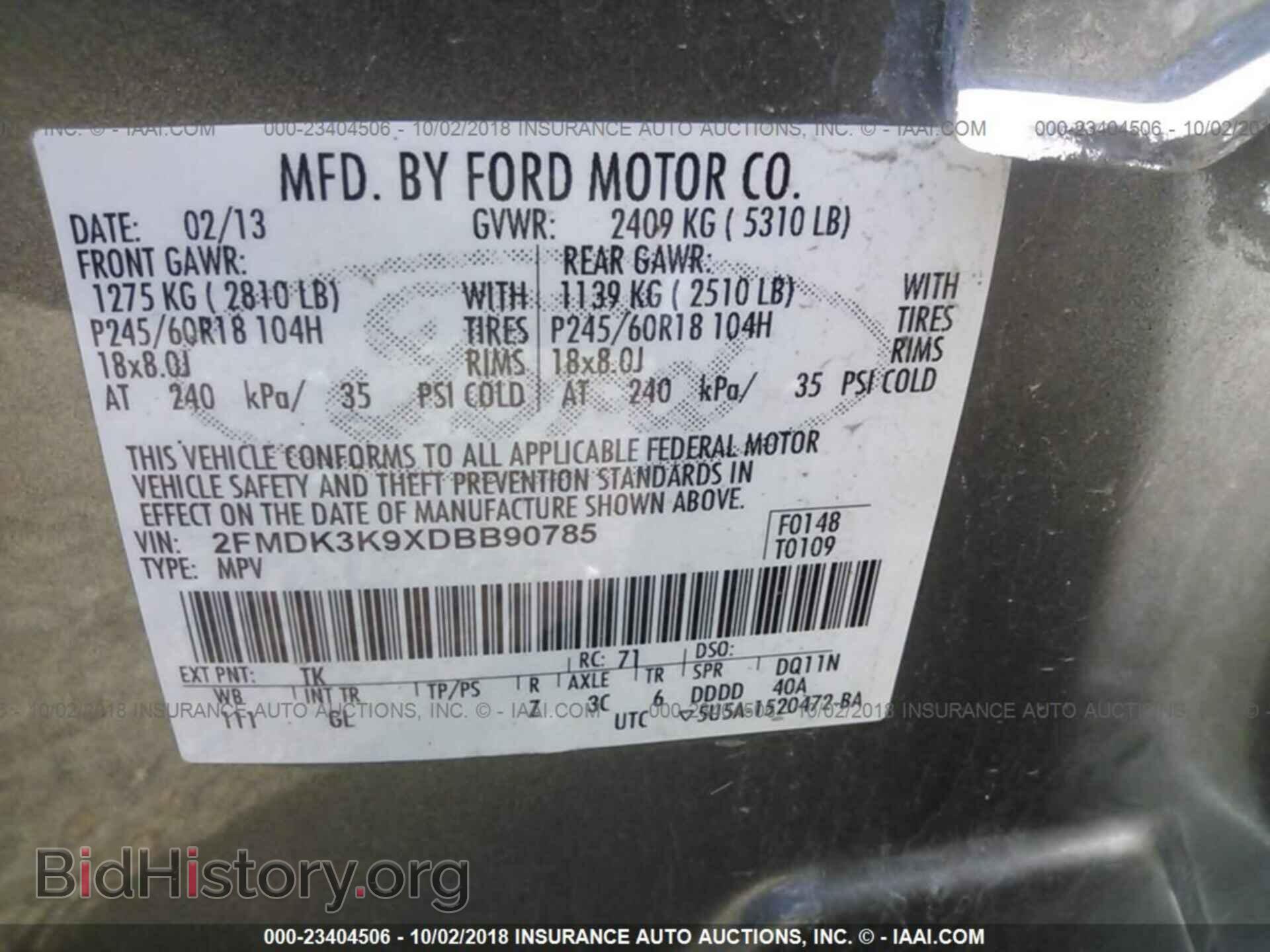 2013 Ford Edge - VIN: 2FMDK3K9XDBB90785 - Photo 9