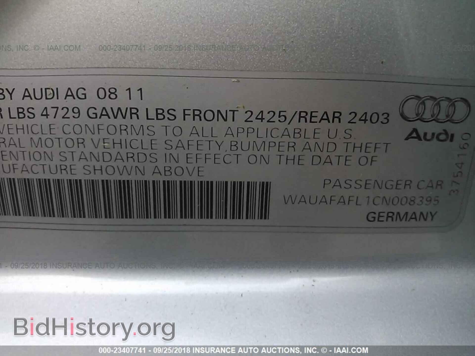 2012 Audi A4 - VIN: WAUAFAFL1CN008395 - Photo 9