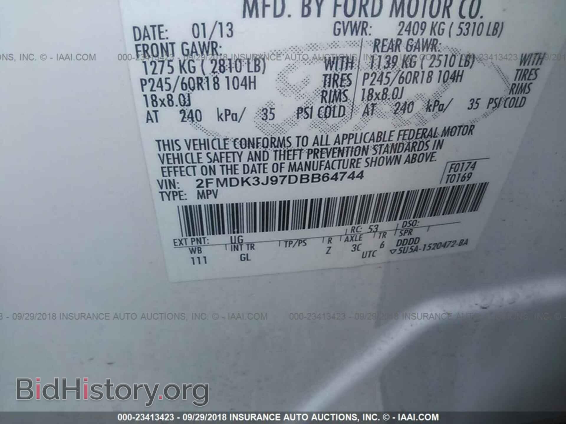 2013 Ford Edge - VIN: 2FMDK3J97DBB64744 - Фото 9